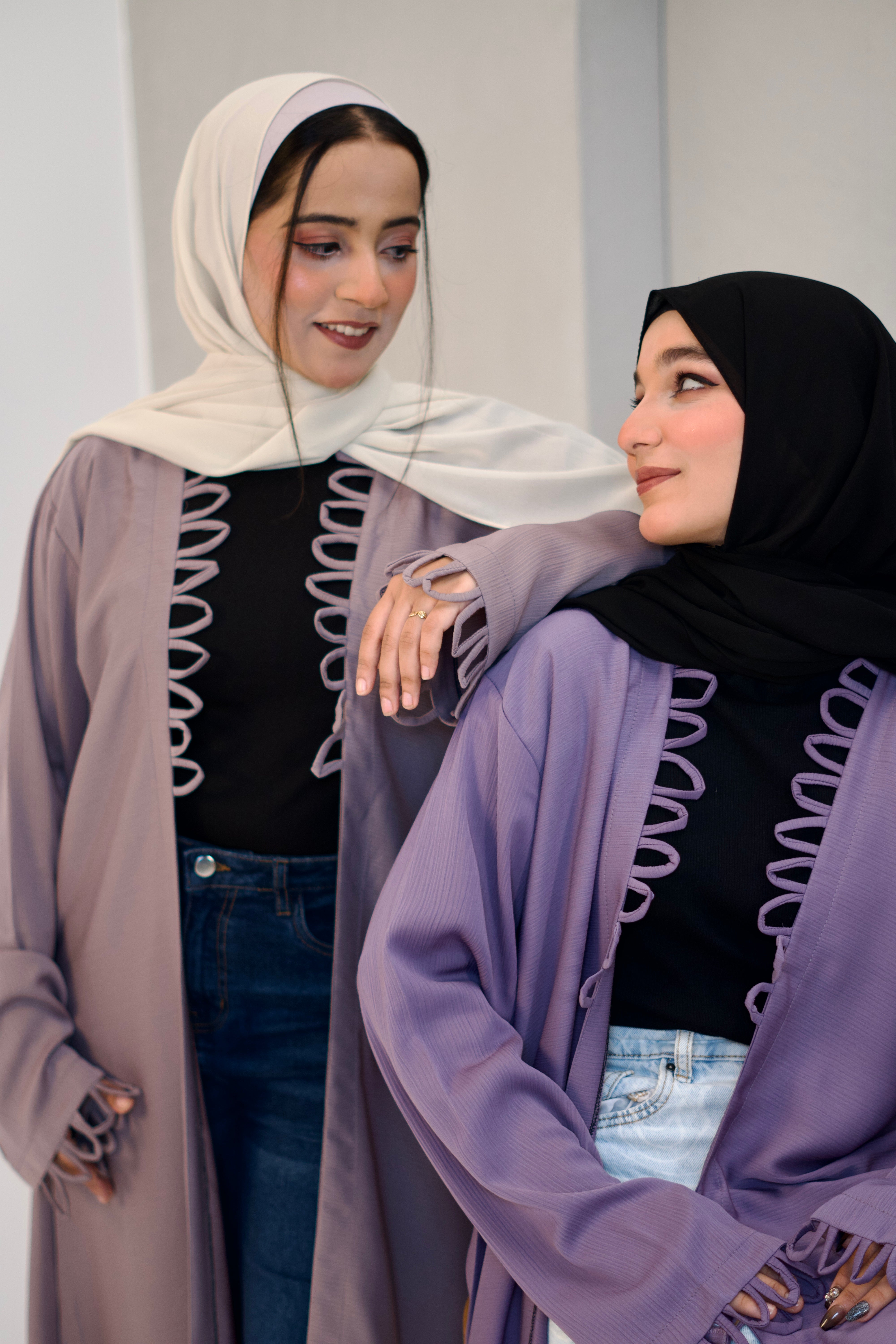 Tie Knot Shrug Abayah - Dusty Lilac