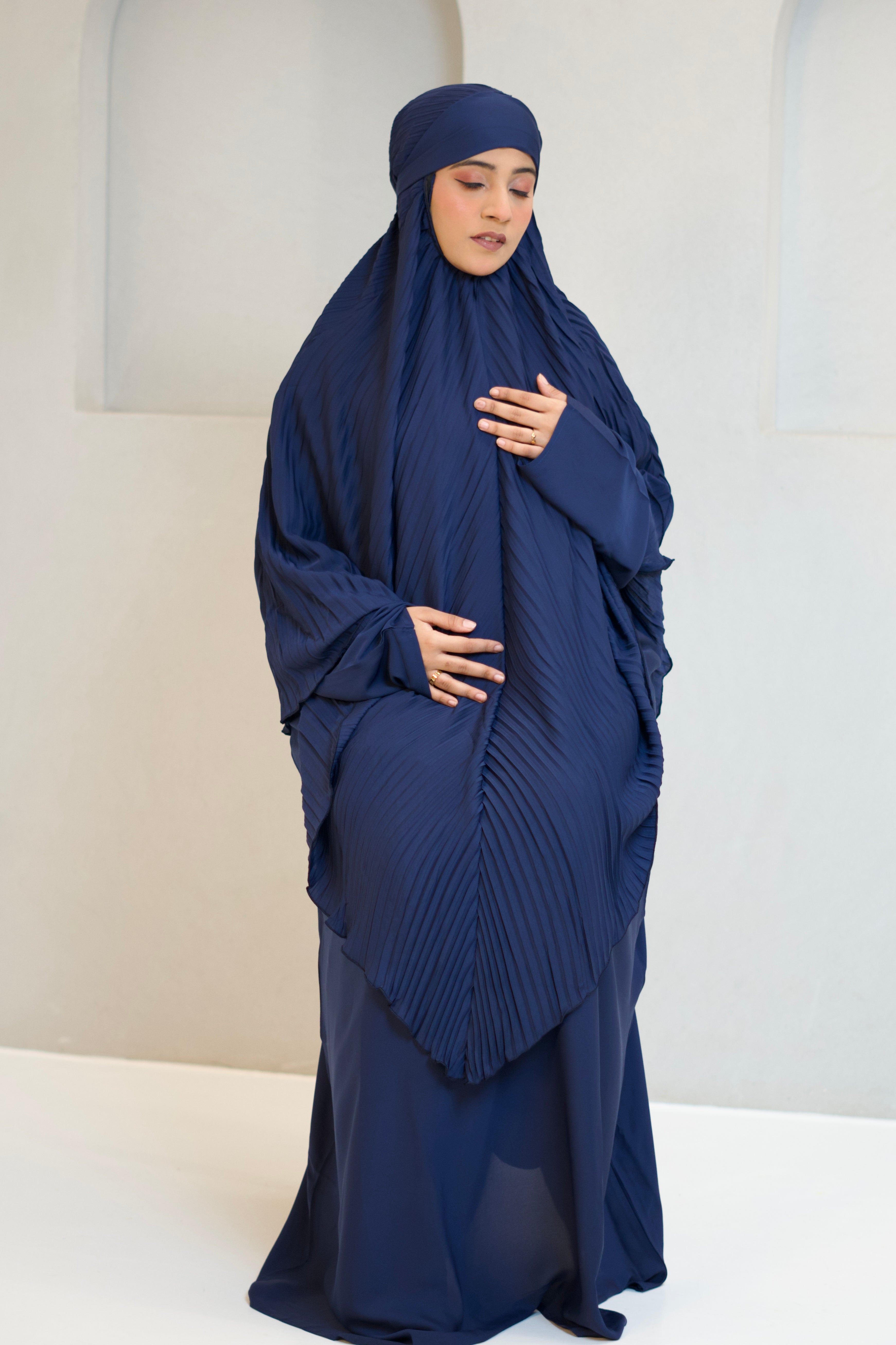PLEATED KHIMAR SET