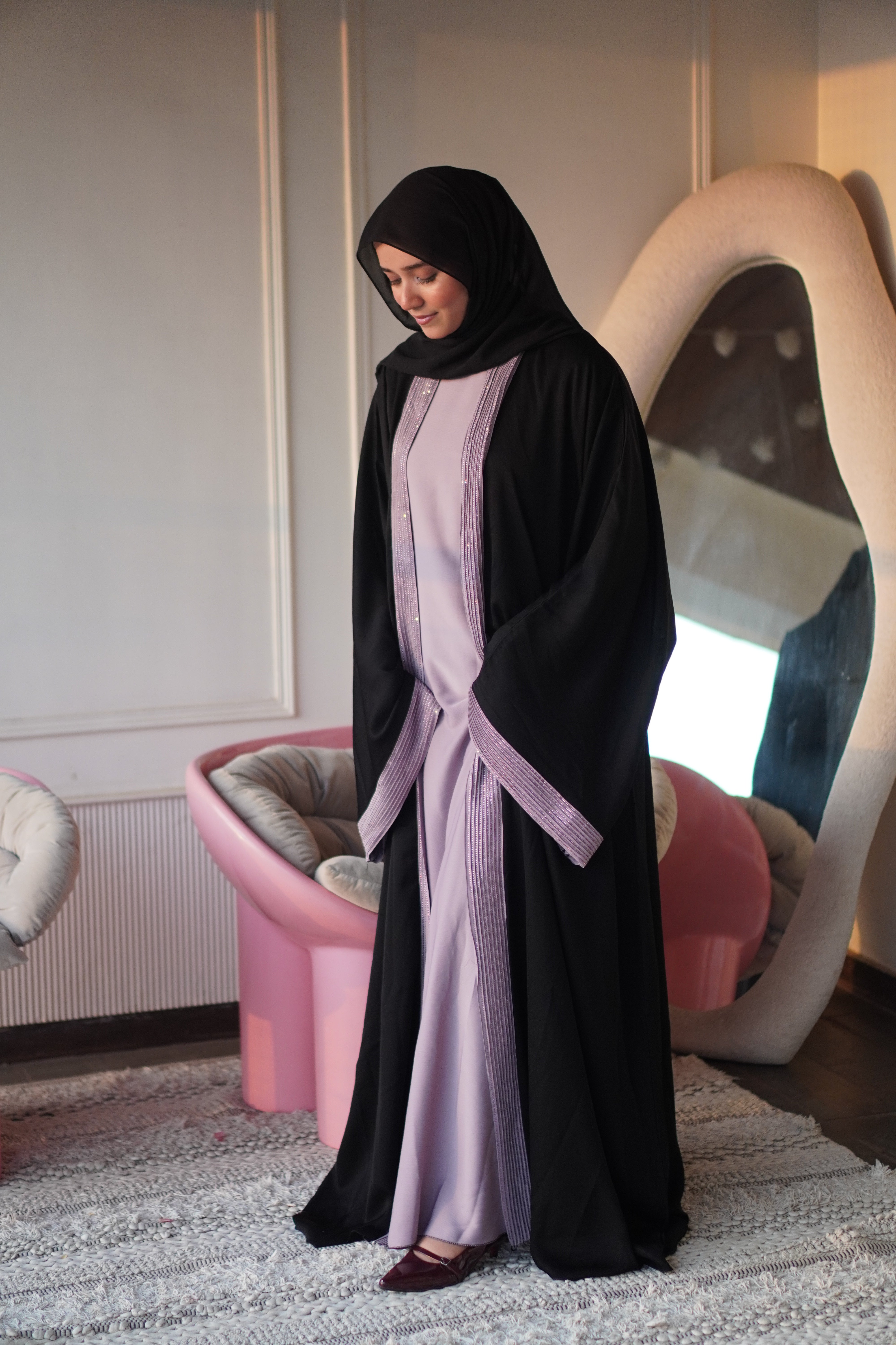 Rayah Pink Stone Abayah