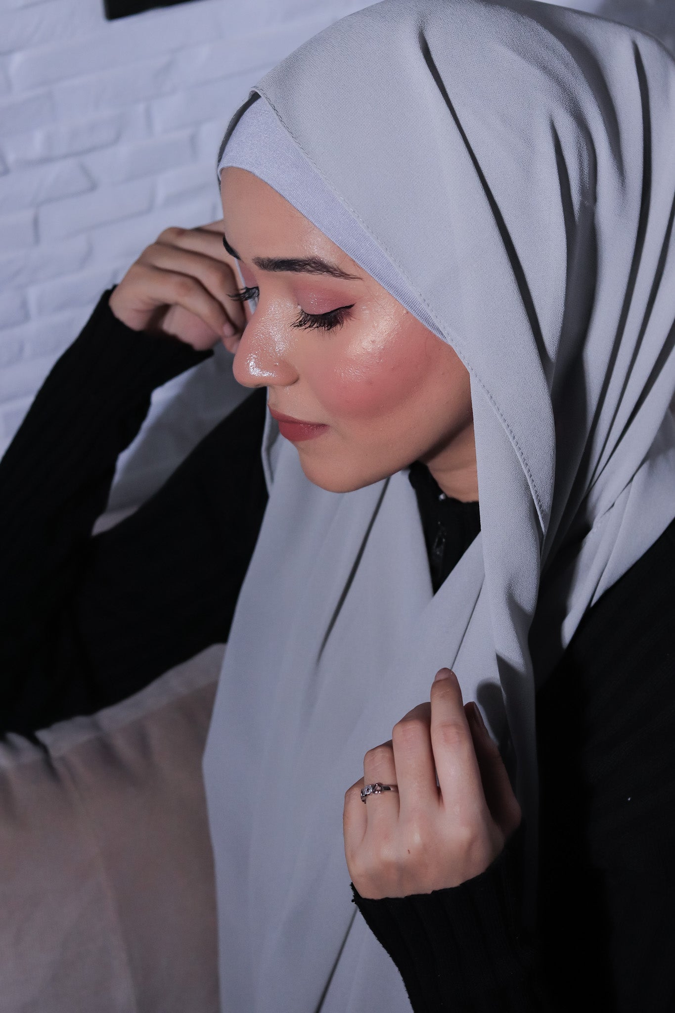 Matching Hijab Set - Grey