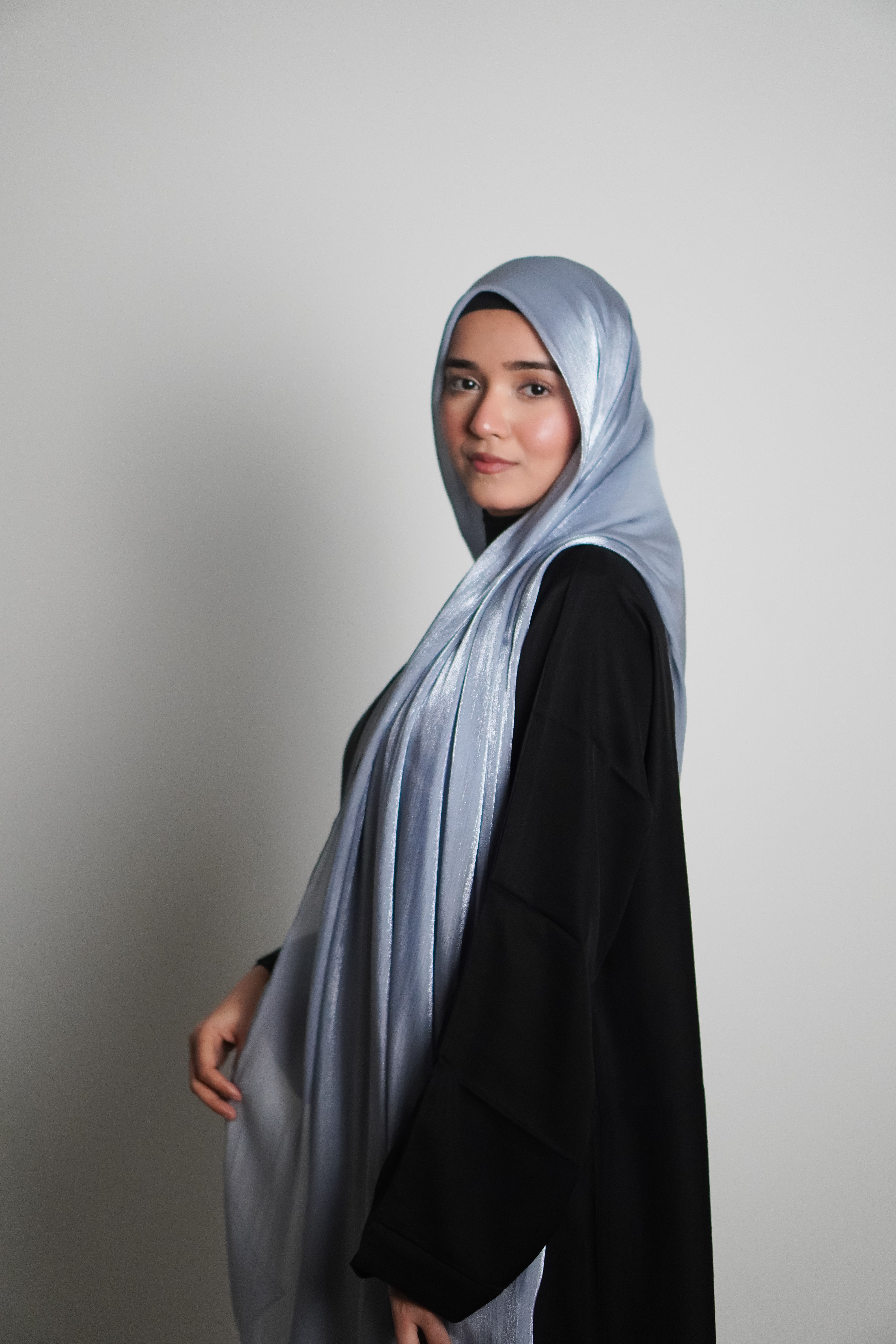 Premium Organza Hijab - Baby Blue