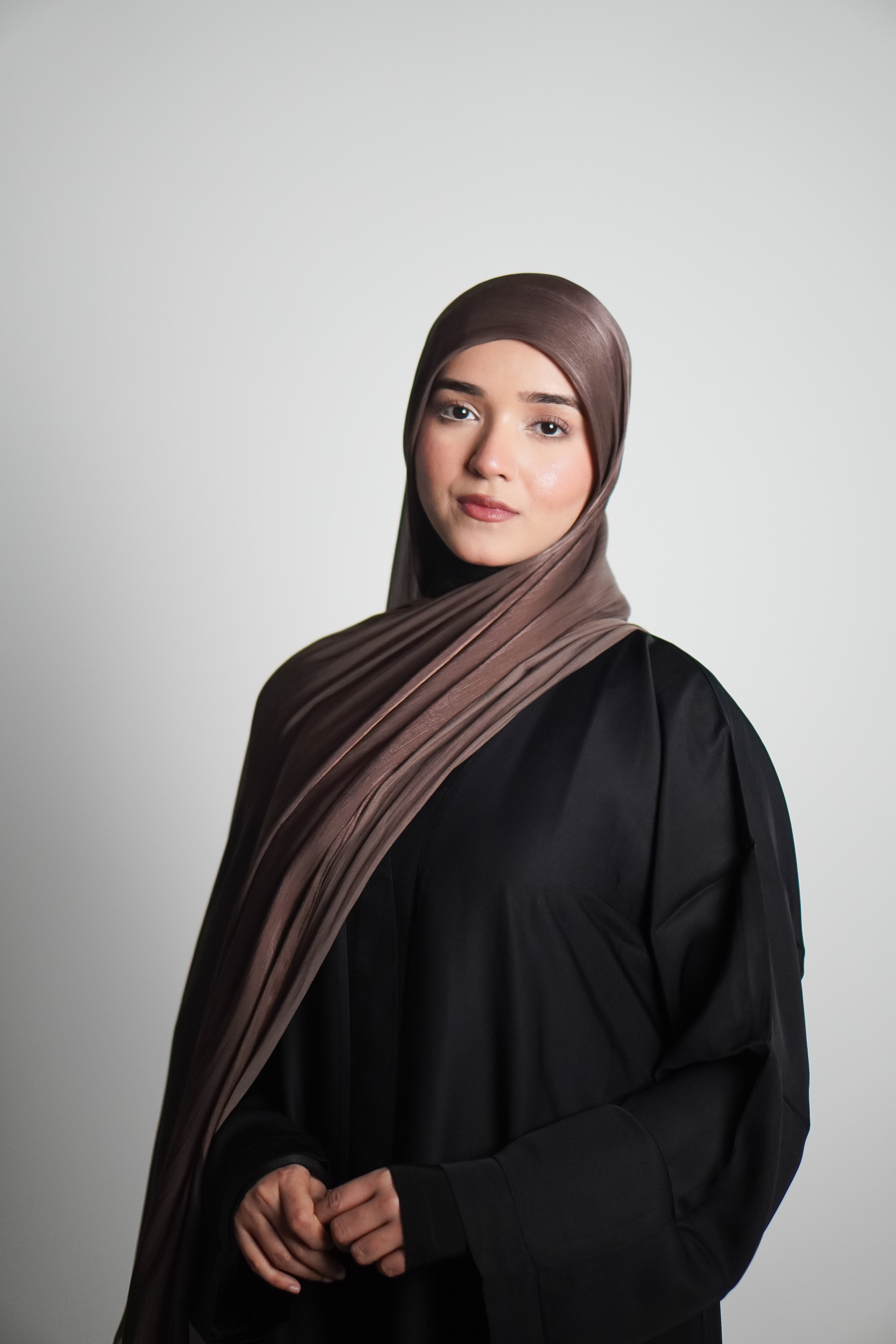 Premium Organza Hijab - Cocoa Brown