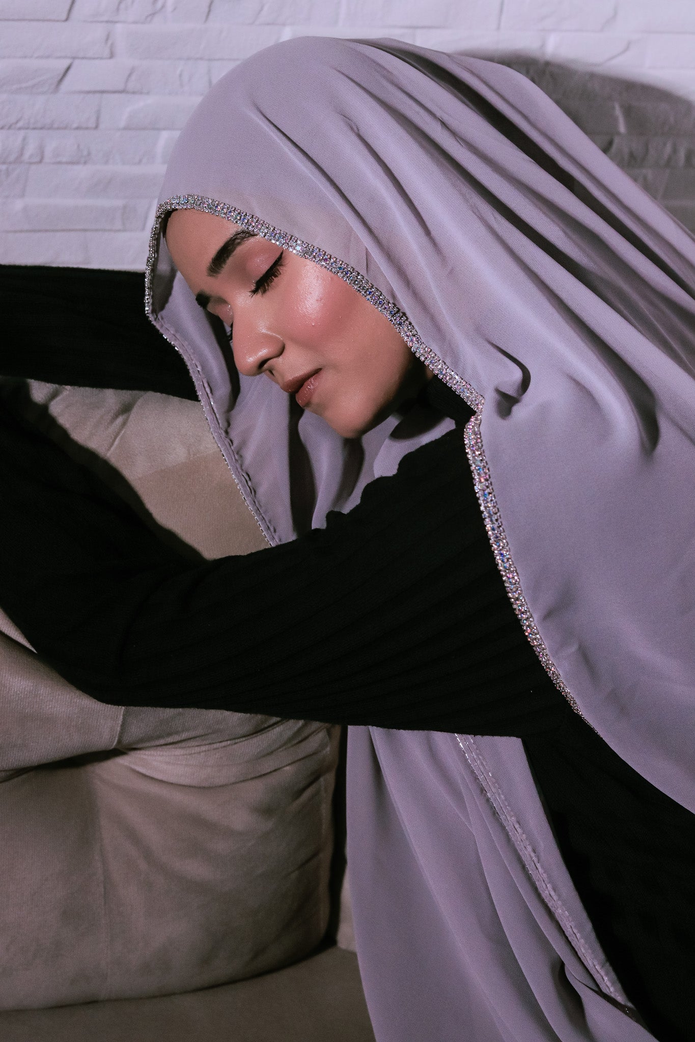 Crystal Hijab - Sterling Grey