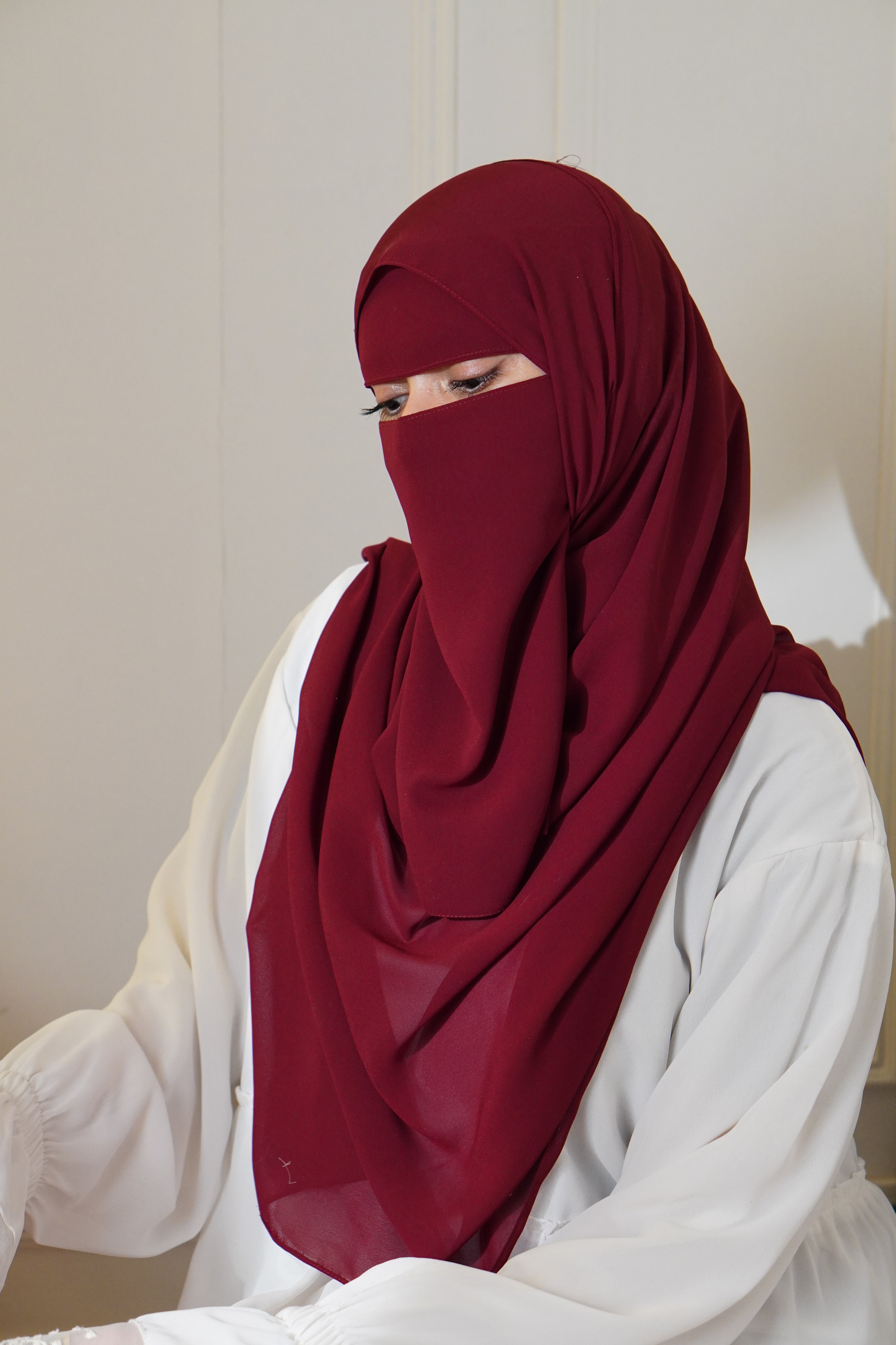 Matching Niqab Set - Maroon