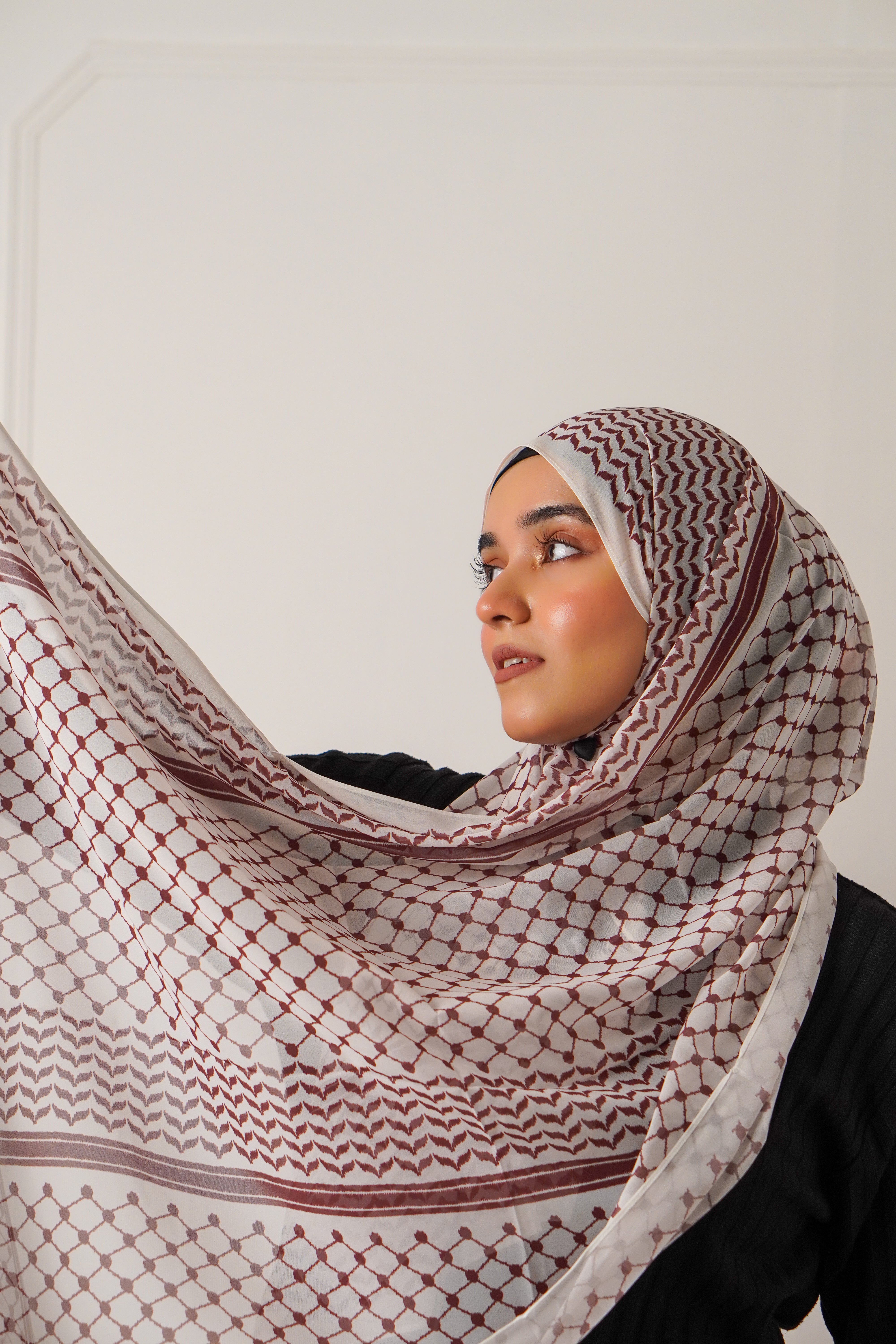 Keffiyeh Hijab - Maroon