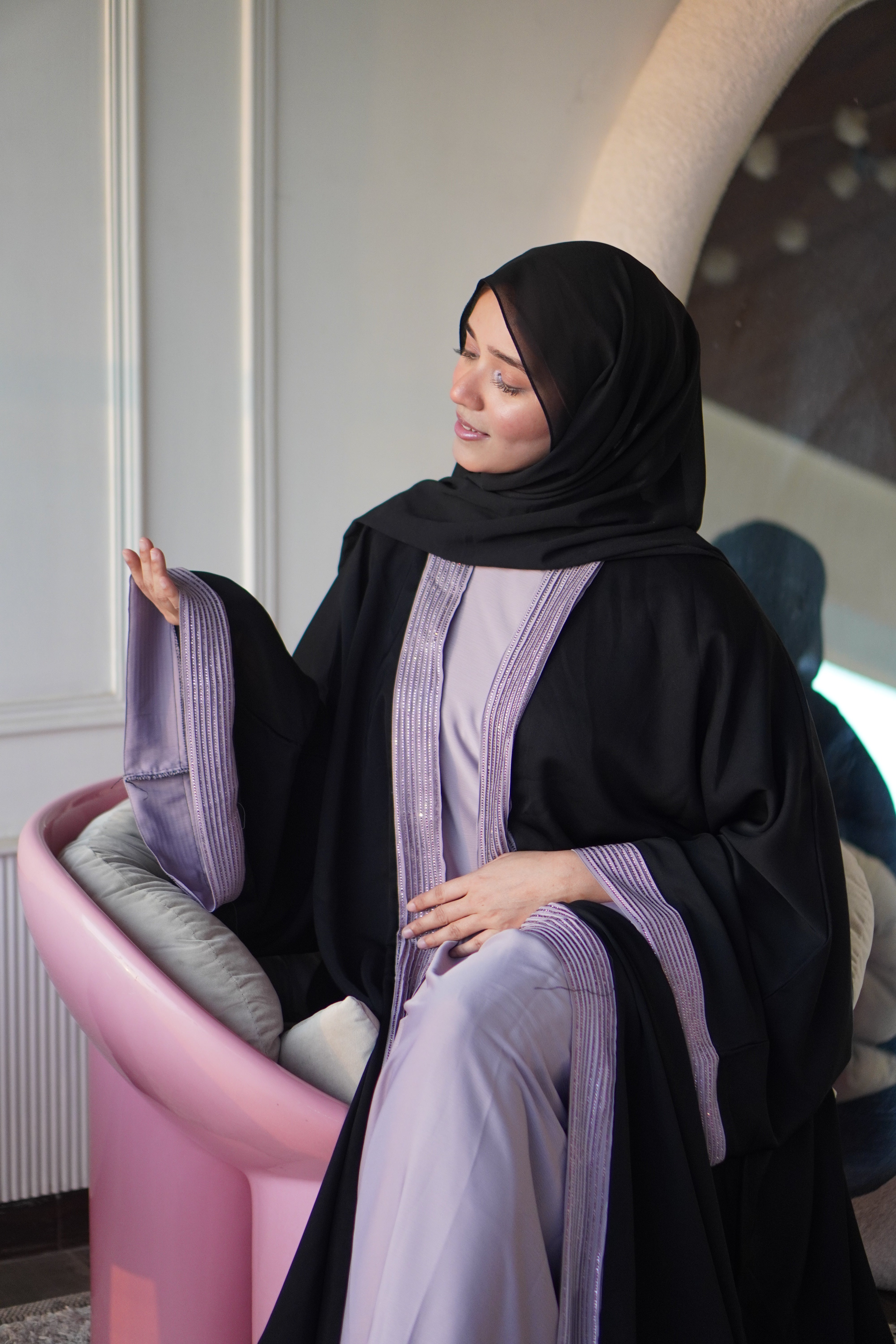 Rayah Pink Stone Abayah