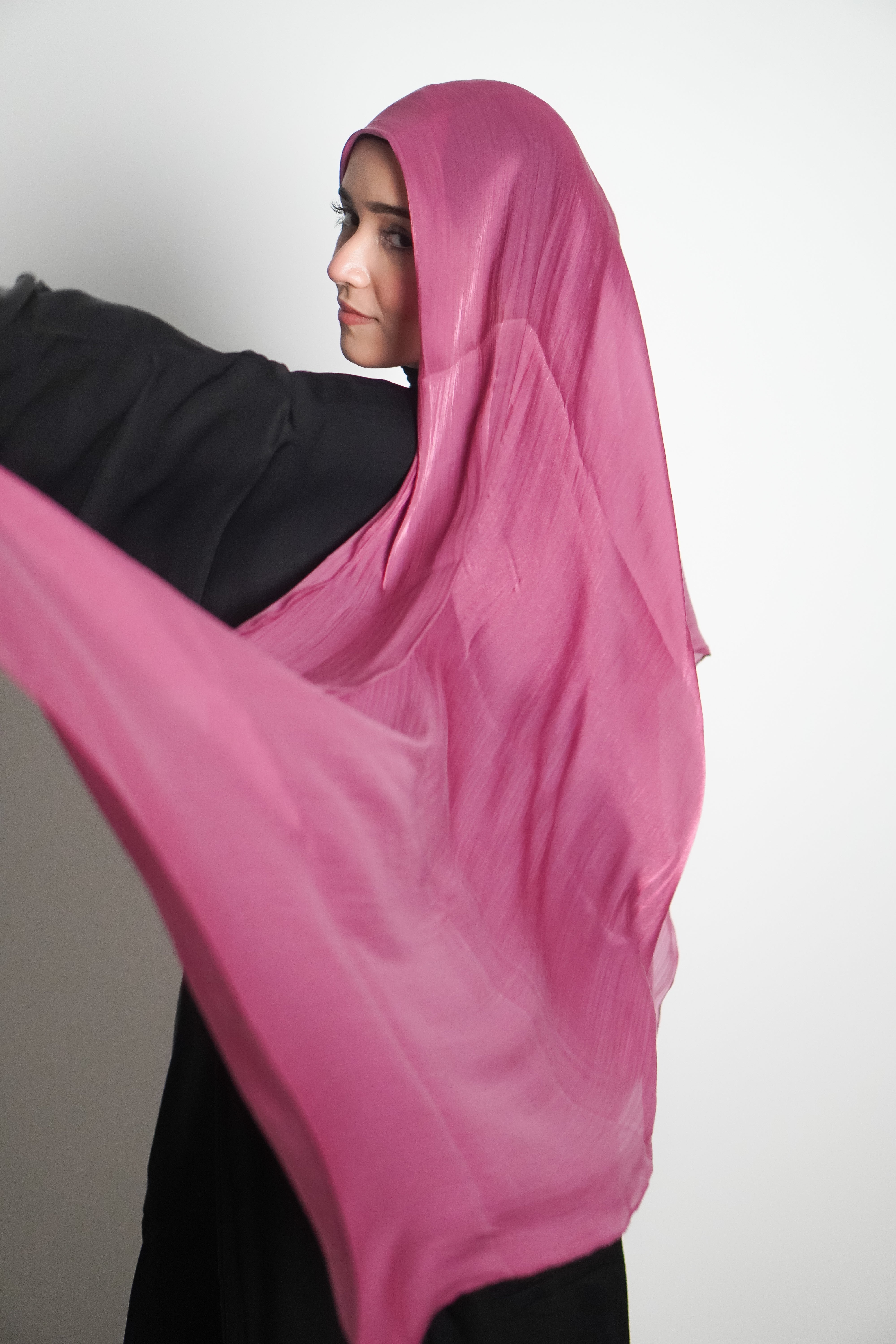 Premium Organza Hijab - Rose Pink