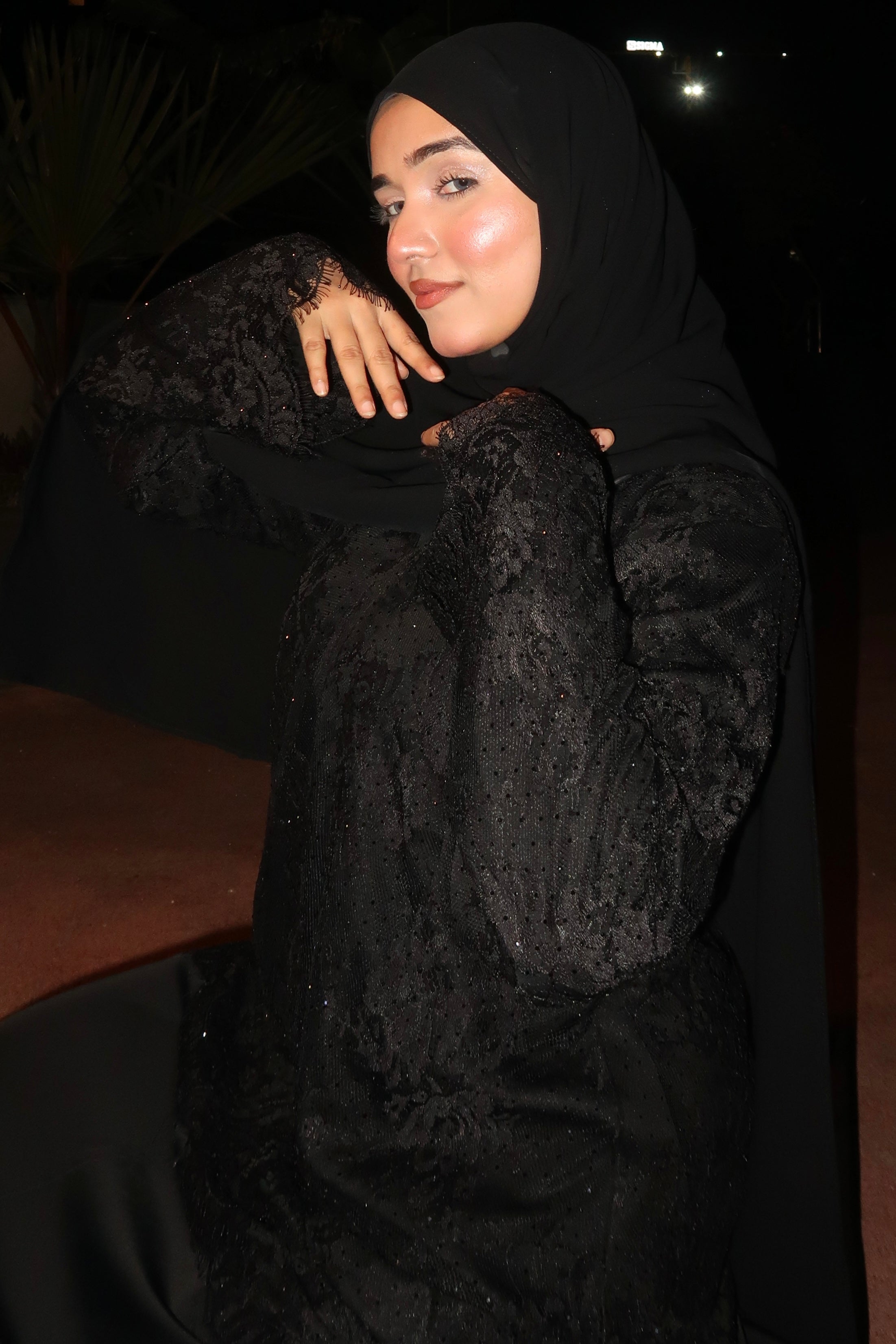 Layali Abayah - Lace Cut Work