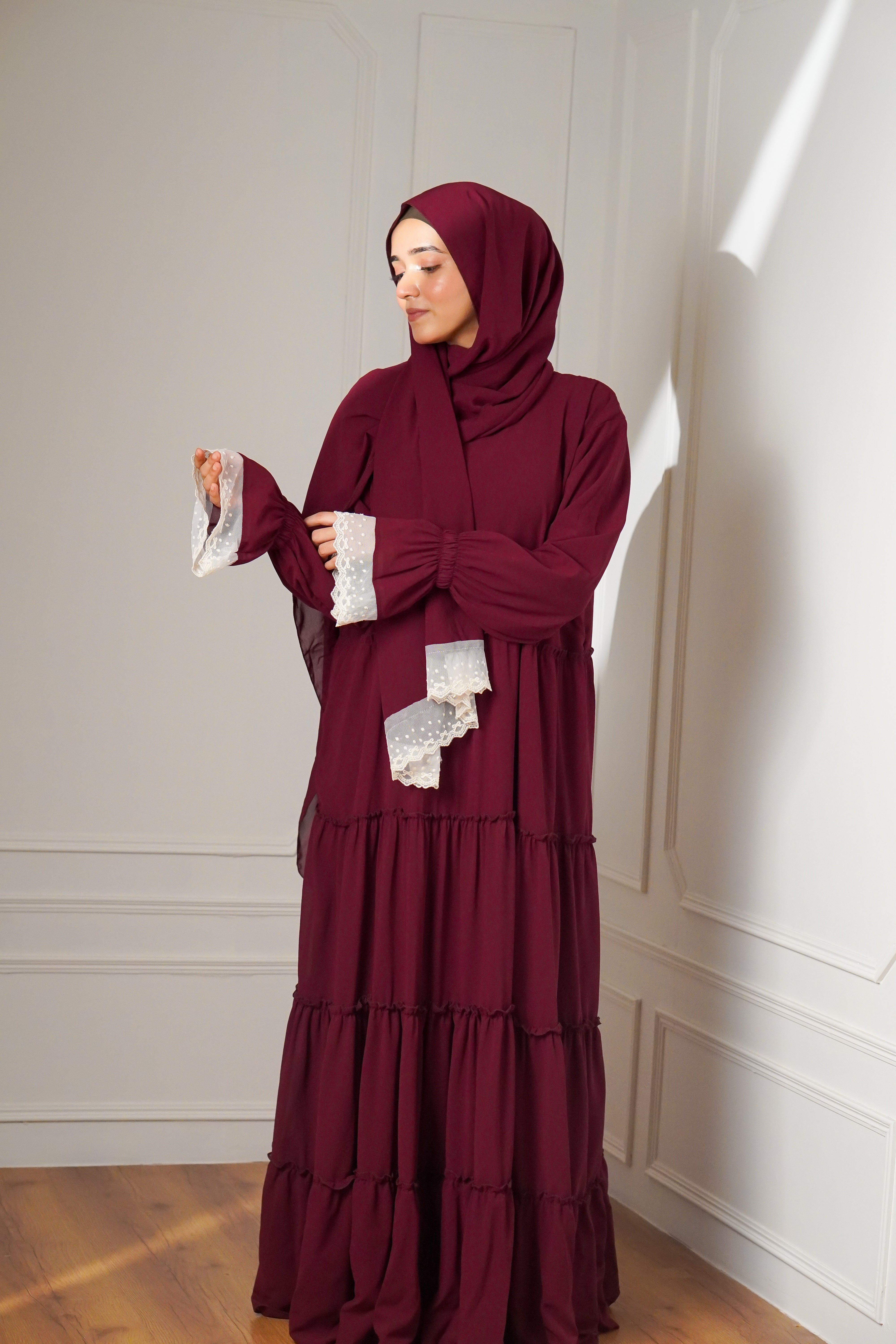 Feriha 2.0 Ruffled Dress - MAROON