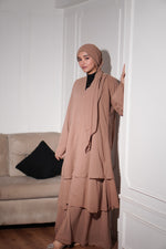 SERENE LAYERED ABAYAH - SAND