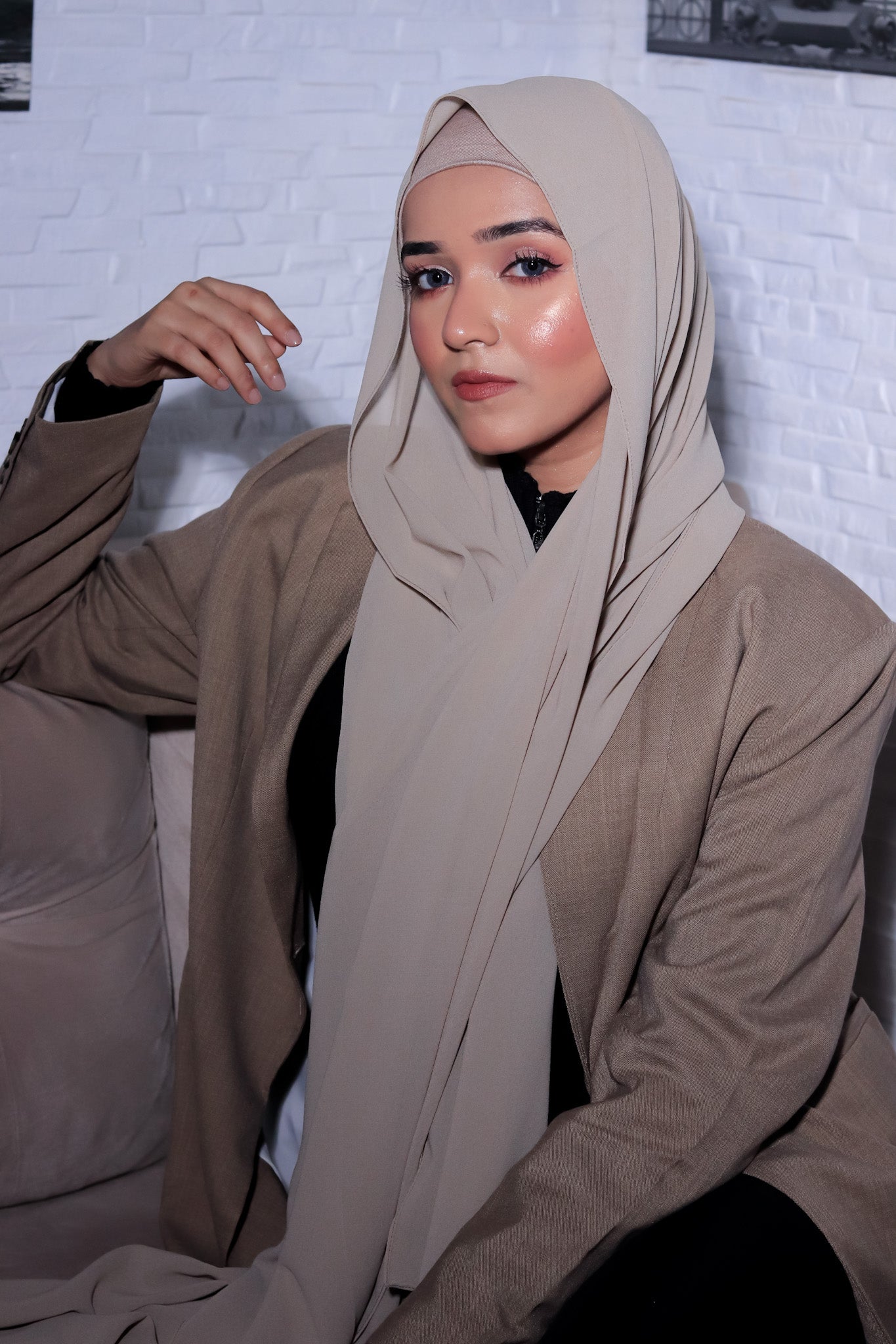 Matching Hijab Set - Beige