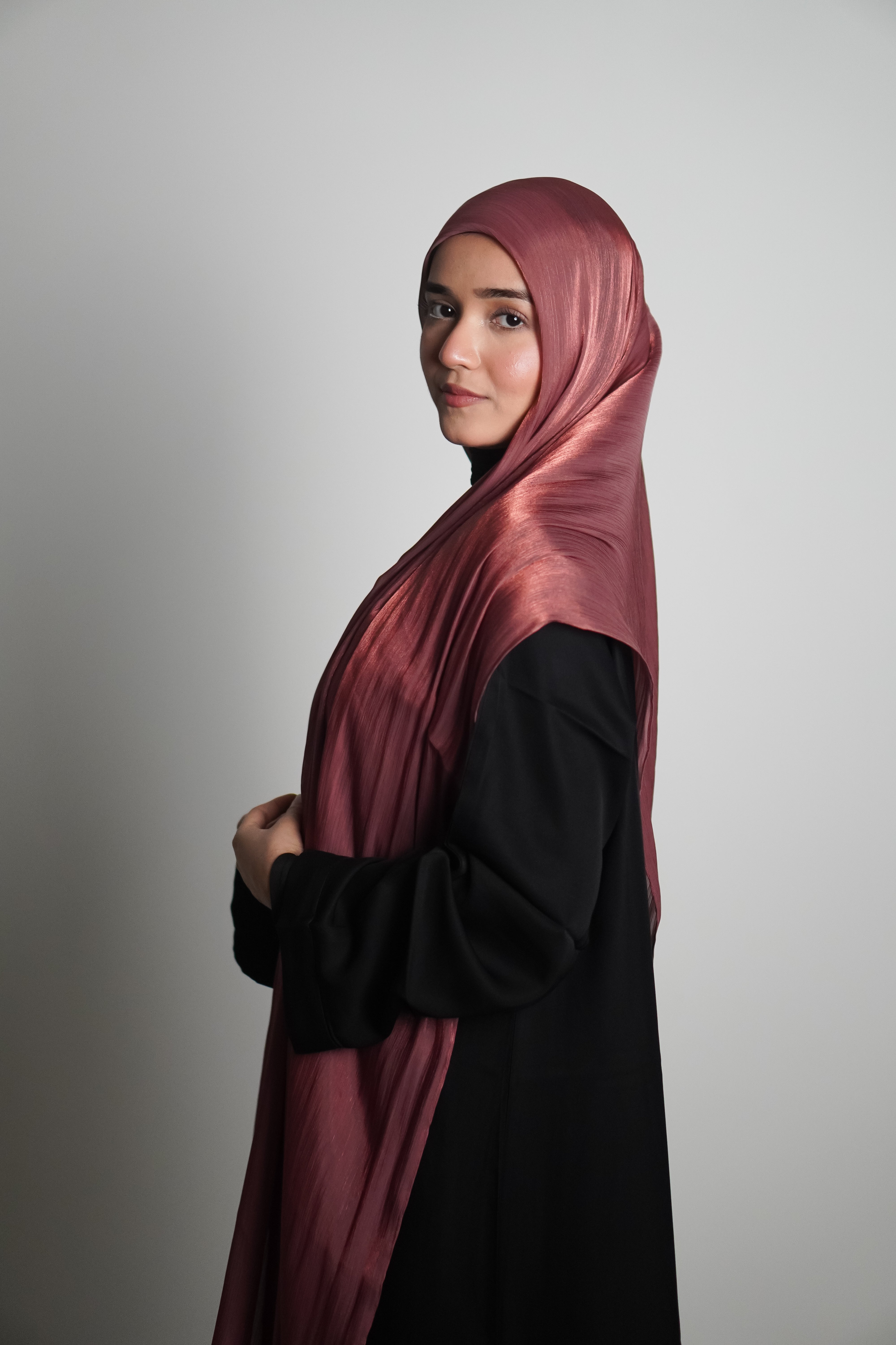 Premium Organza Hijab - Turkish Rose