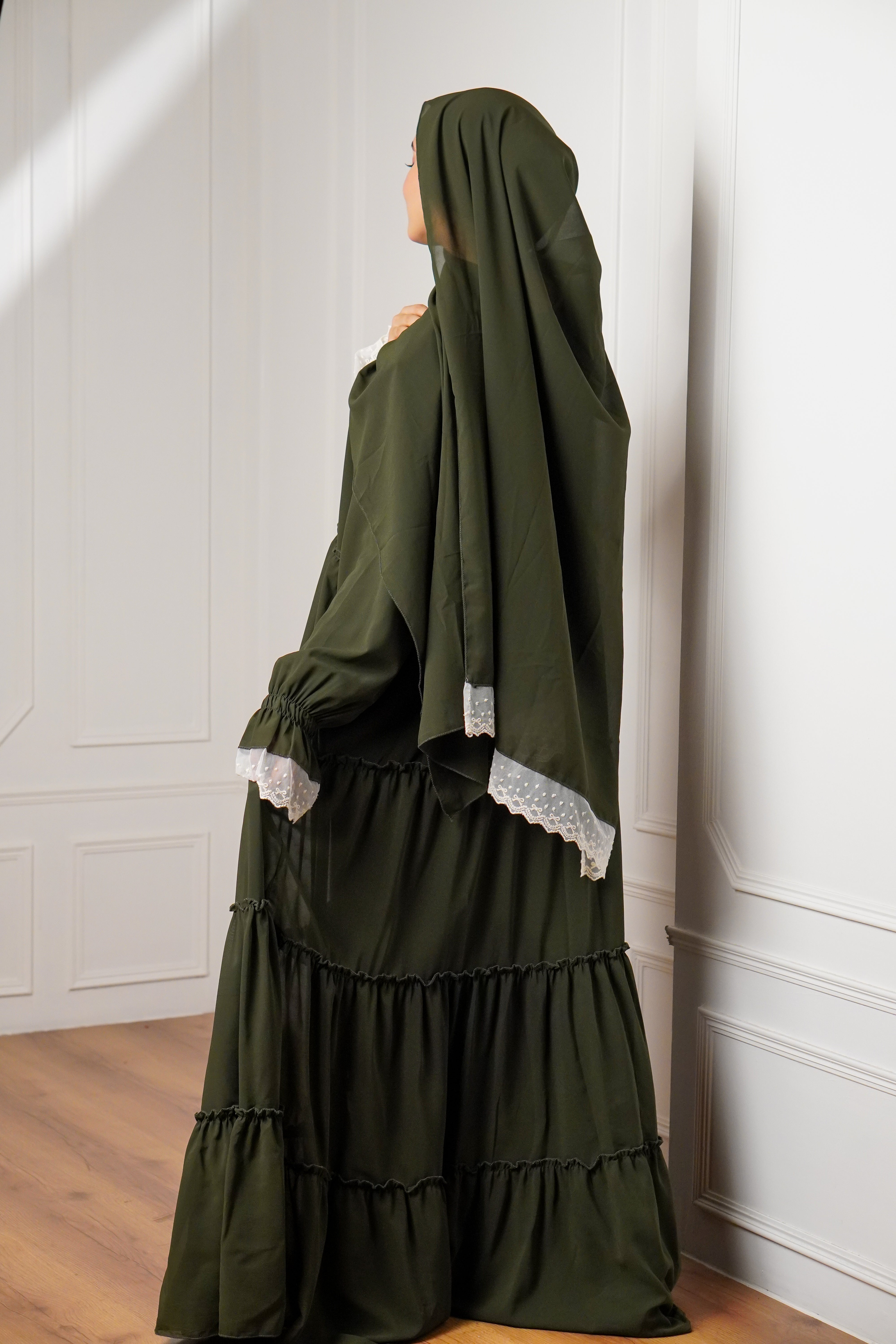 Feriha 2.0 Ruffled Dress - OLIVE GREEN