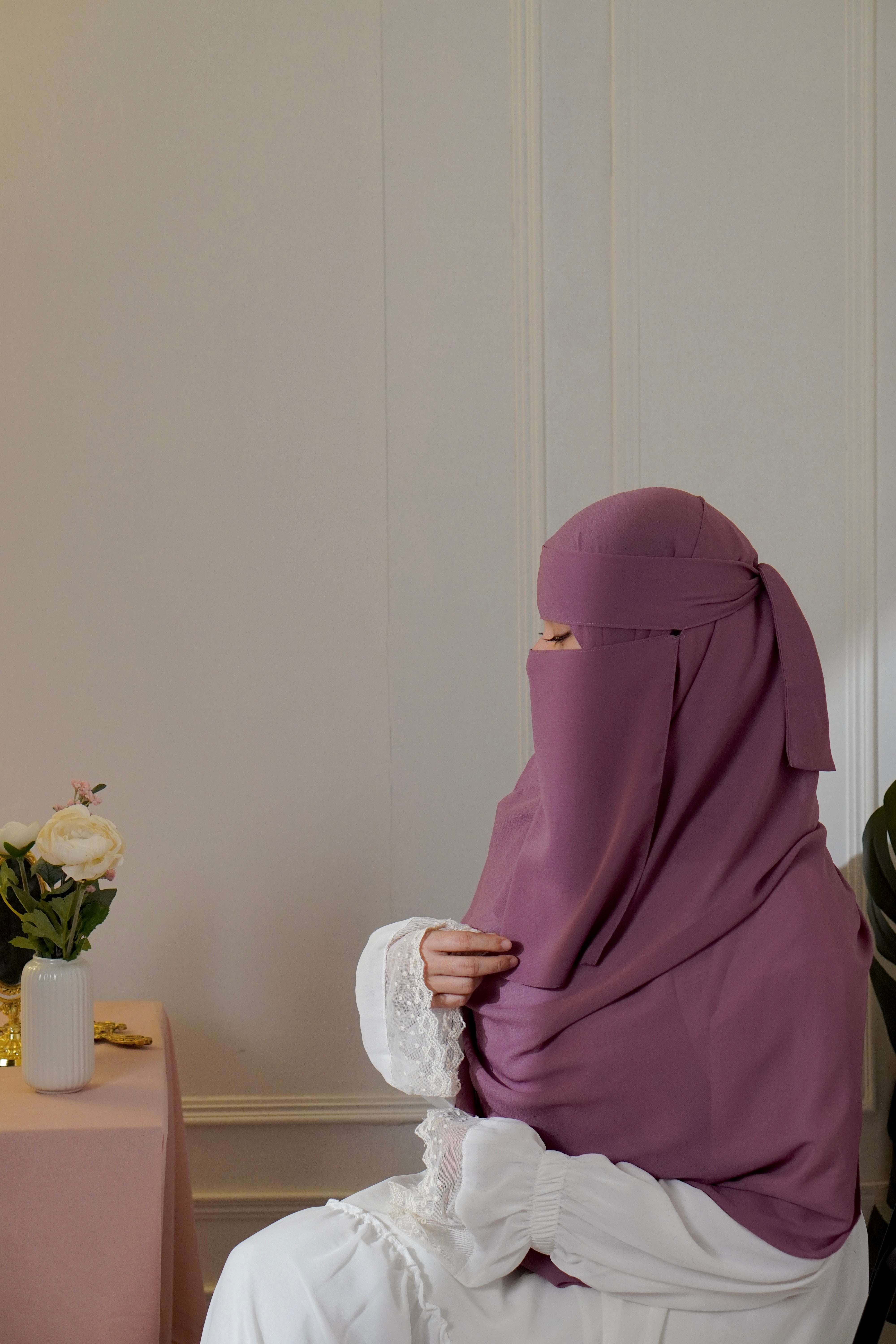 Matching Niqab Set - Mauve