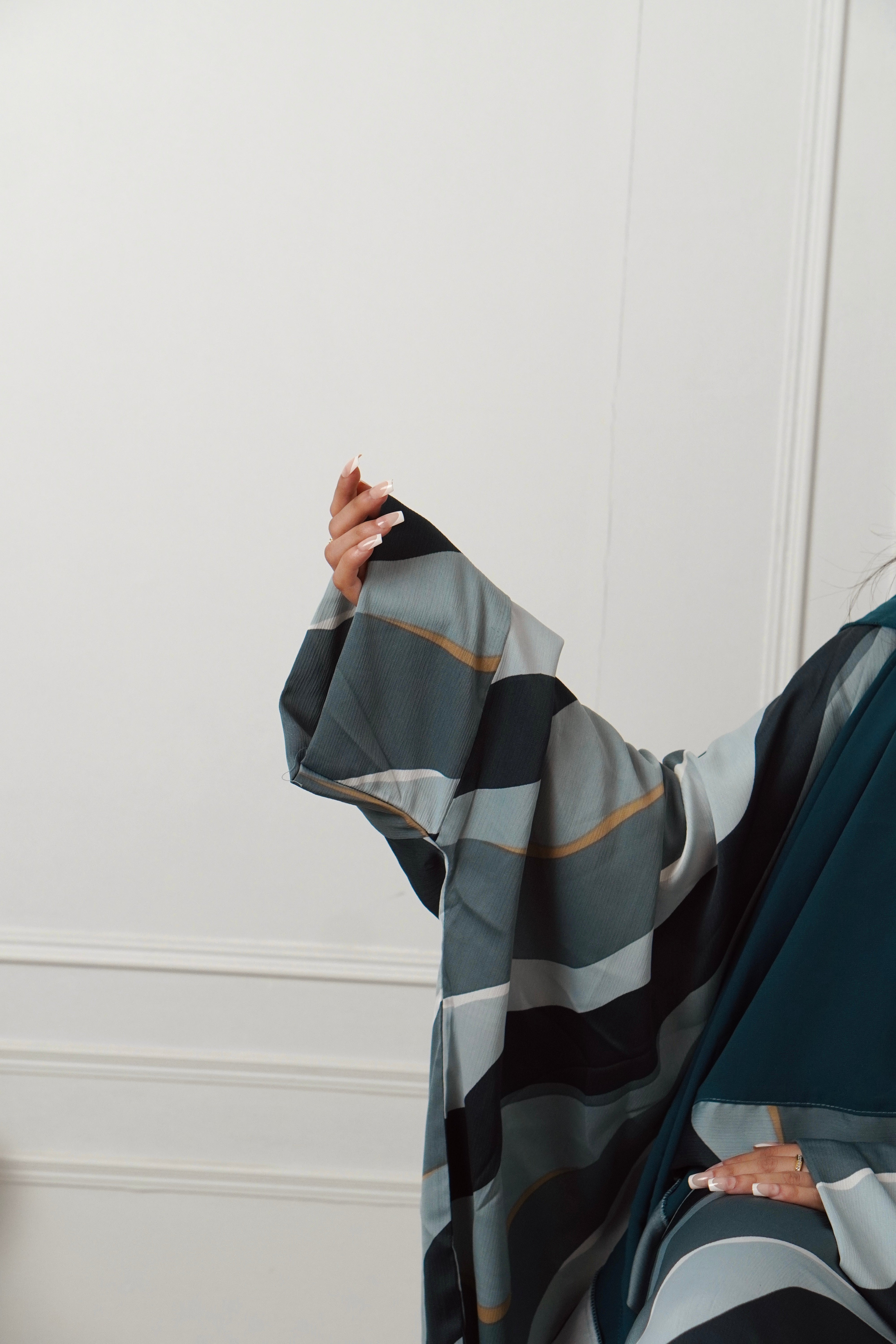 Y2K PRINTED ABAYAH - TURQUOISE