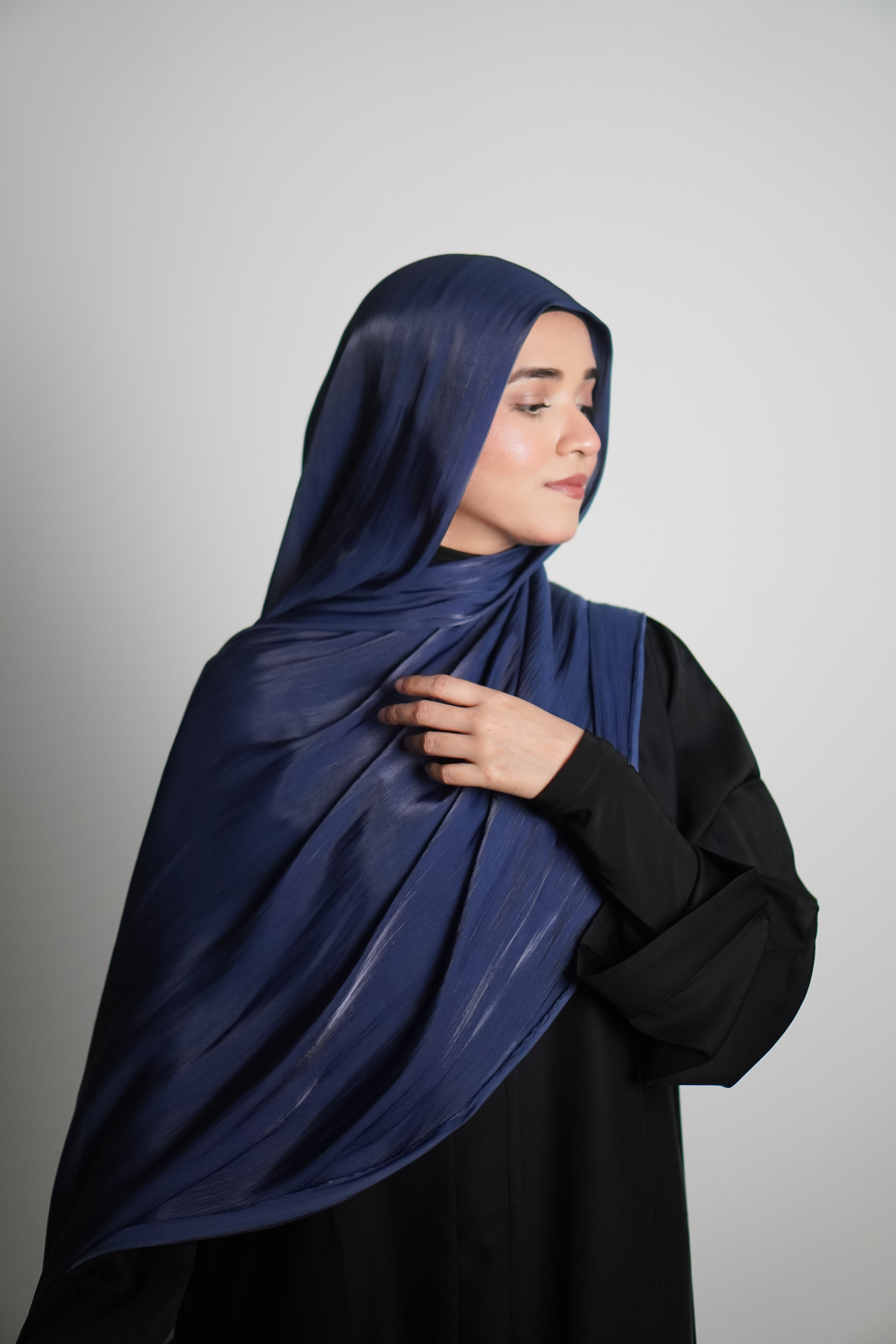 Premium Organza Hijab - Royal Blue