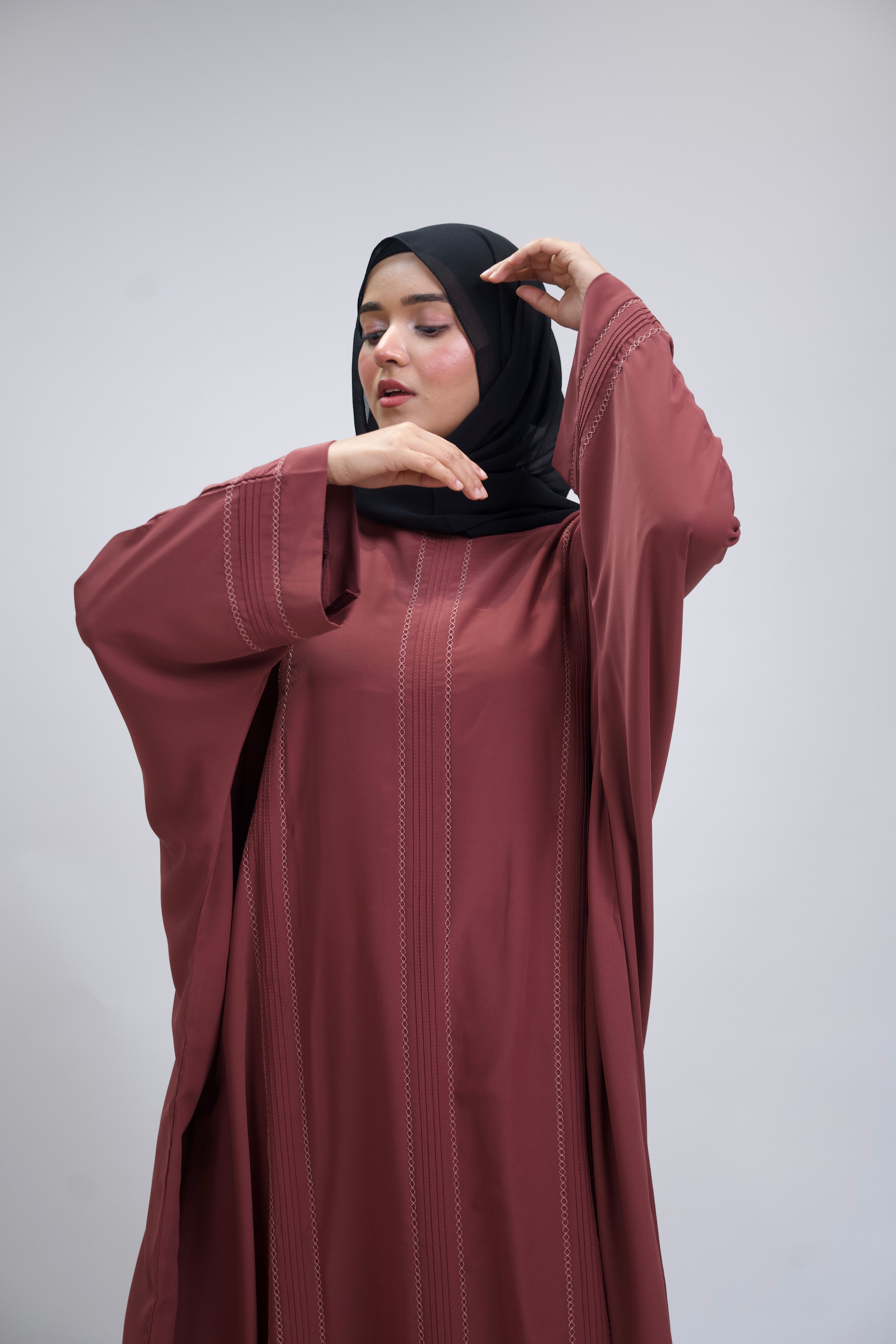 EMBROIDERED ABAYAH - Turkish Rose