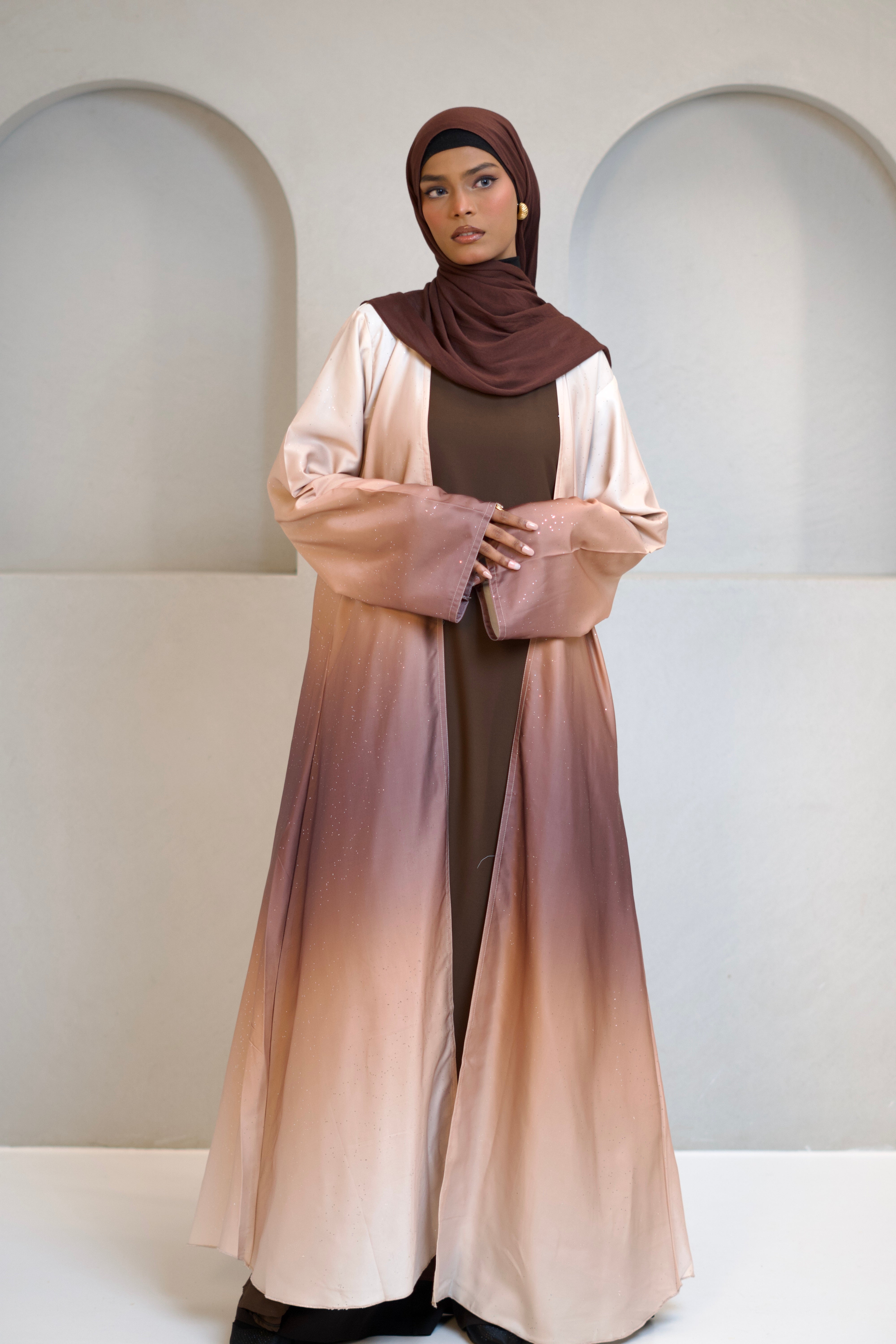 Ombrè Shimmer Abayah - Sunset