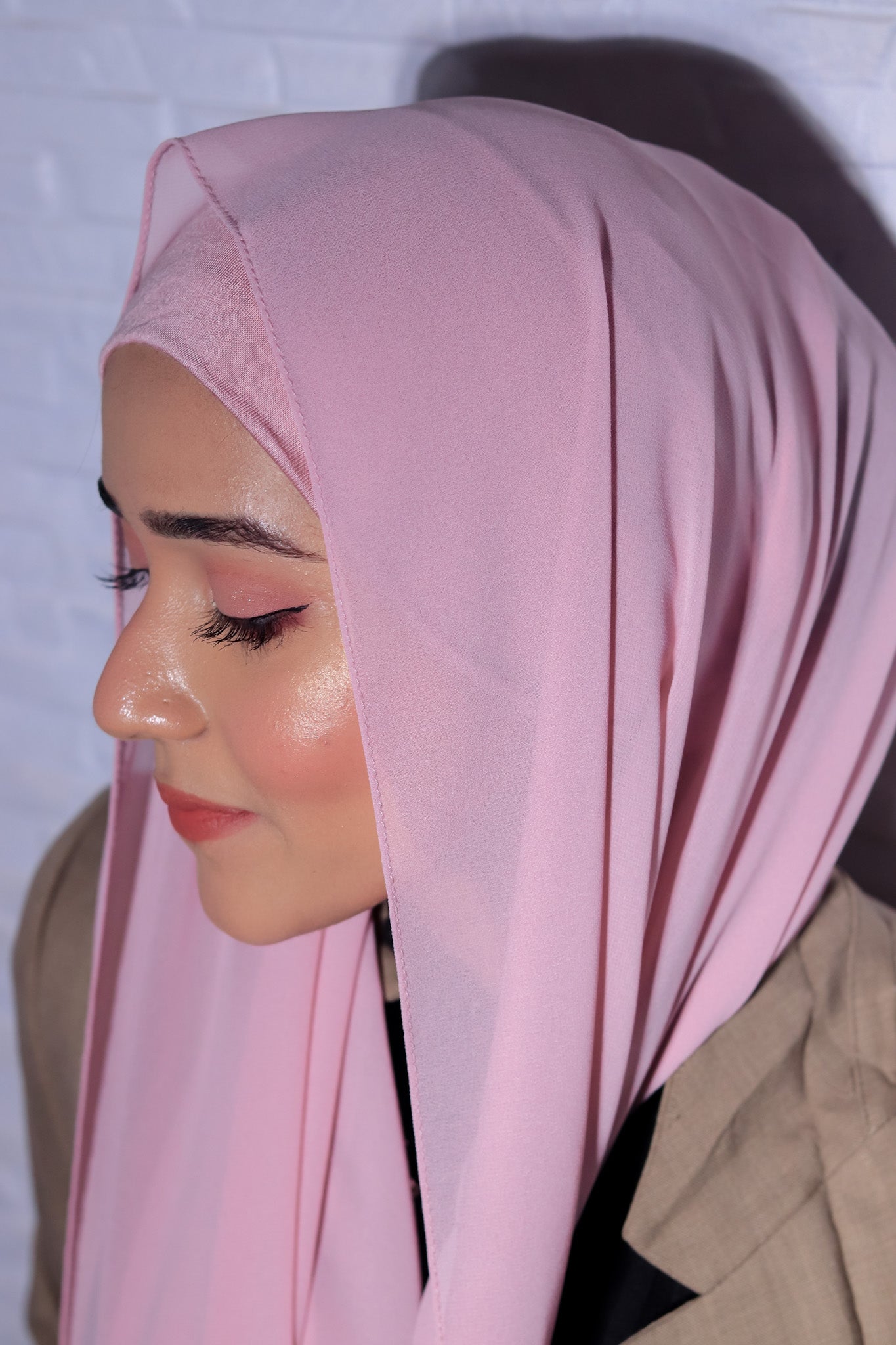 Matching Hijab Set - Baby Pink