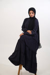 Feriha Ruffled Dress (Matte) - NAVY BLUE