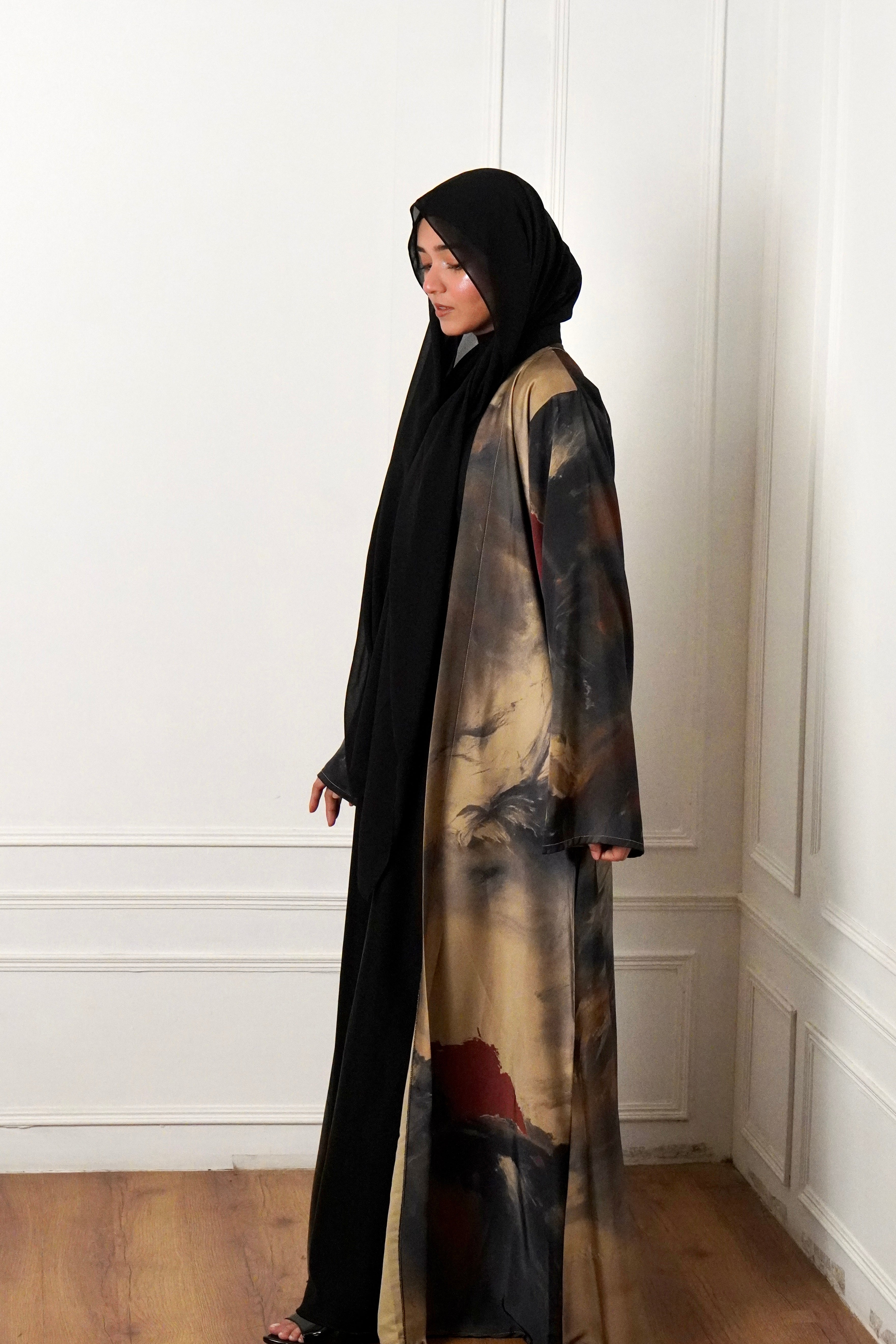 MARBLE PRINT ABAYAH - ROSE MIRAGE