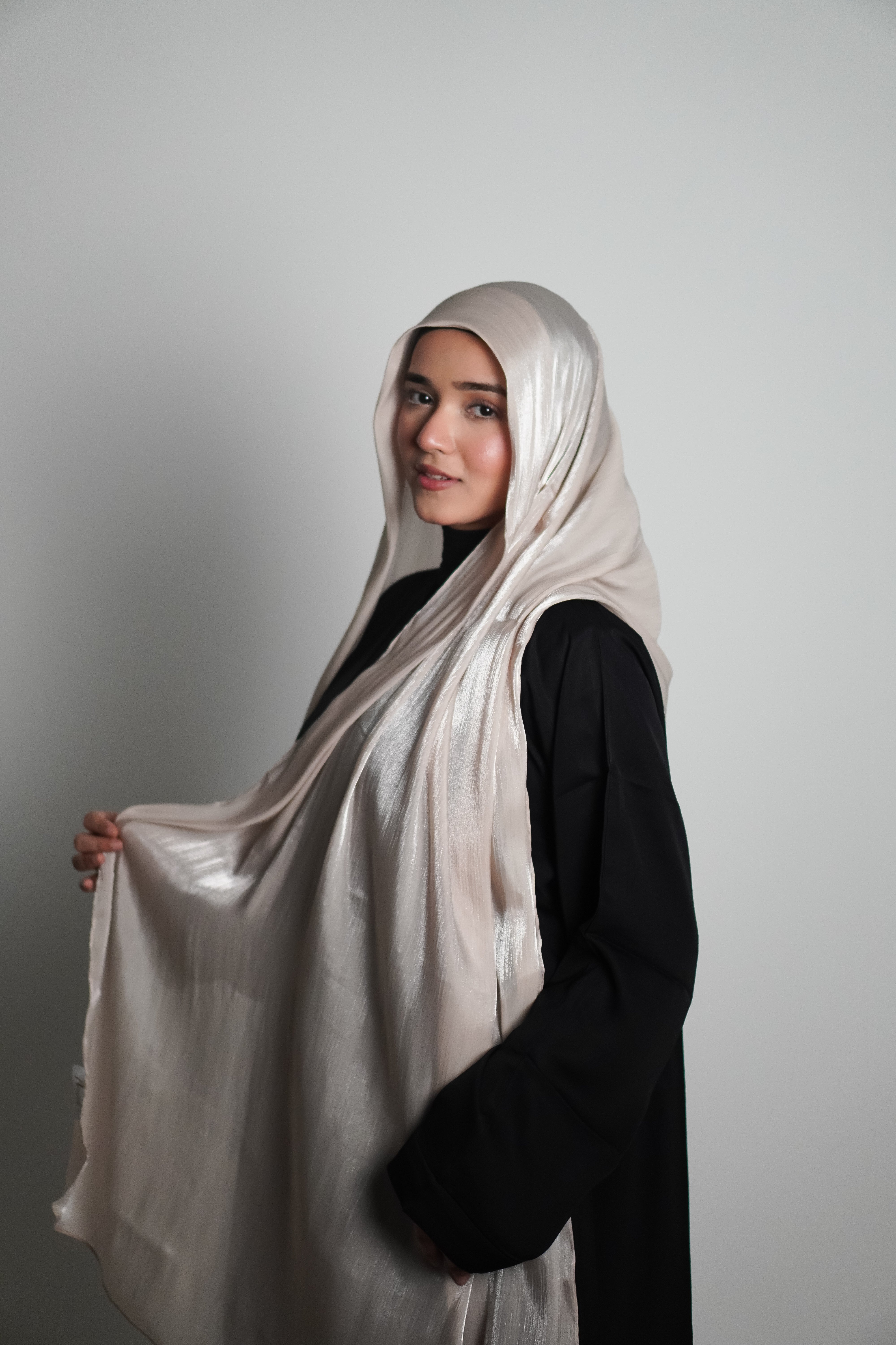 Premium Organza Hijab - Cremè Gold