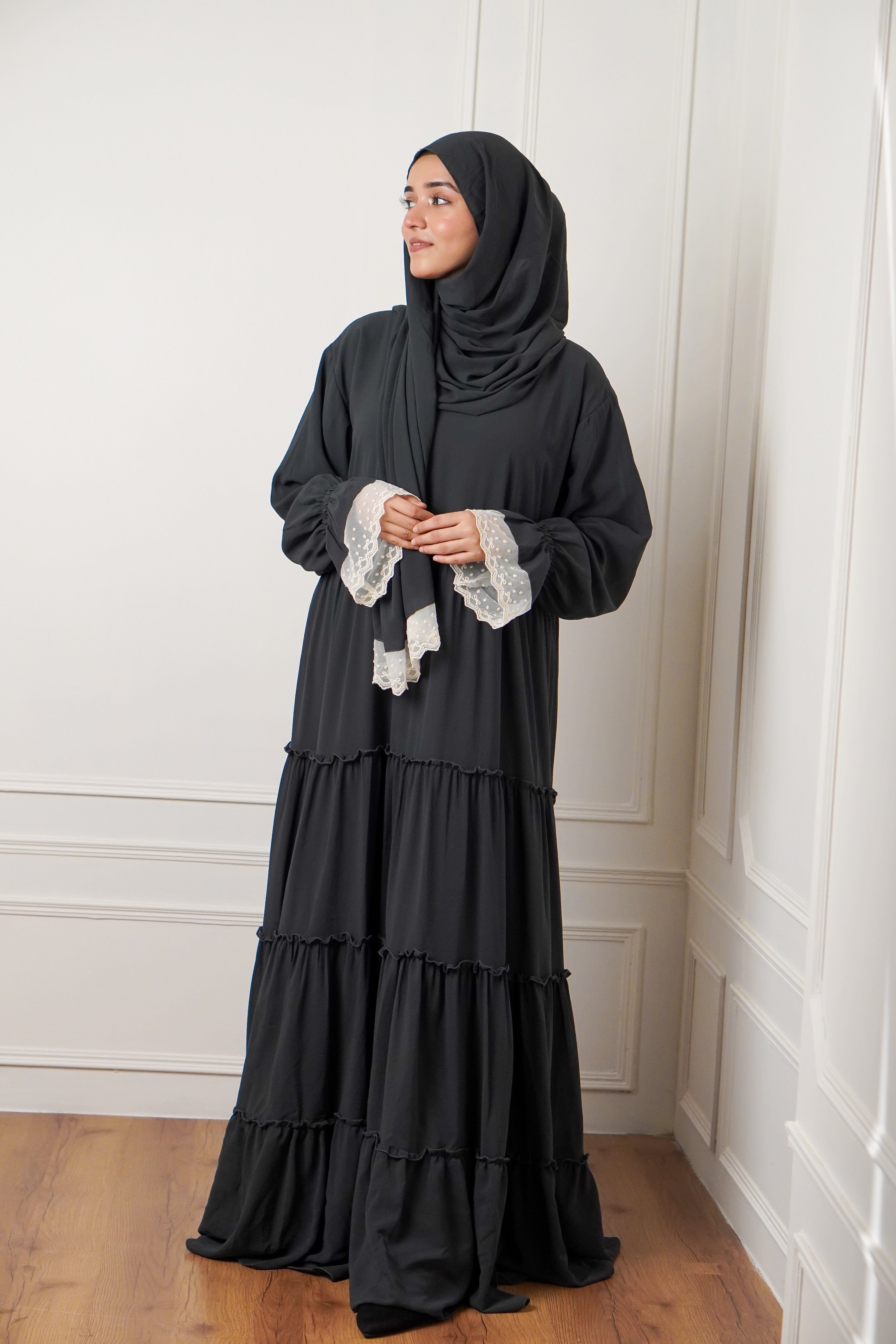 Feriha 2.0 Ruffled Dress - CHARCOAL