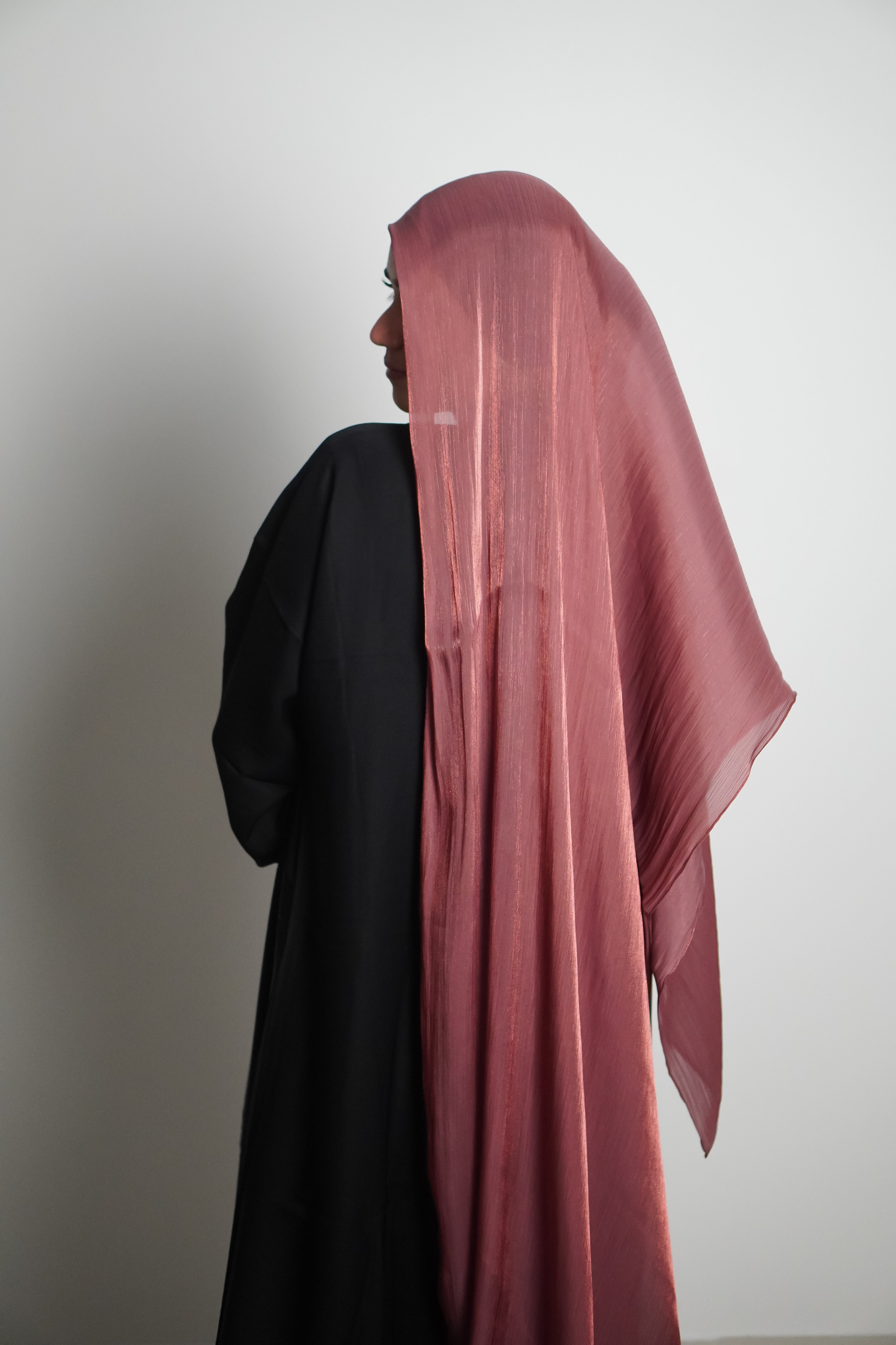 Premium Organza Hijab - Turkish Rose