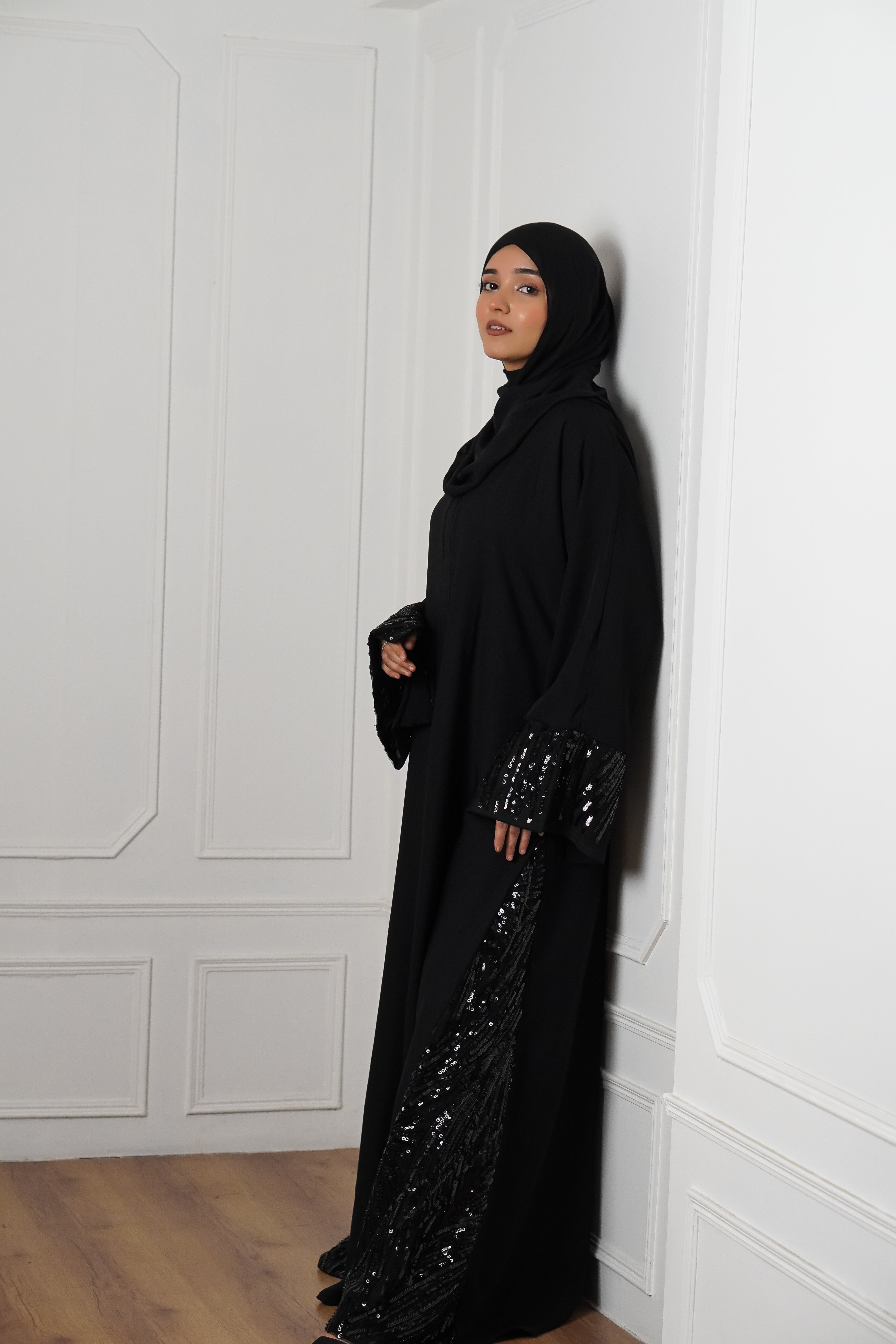 Black Sequin Abayah