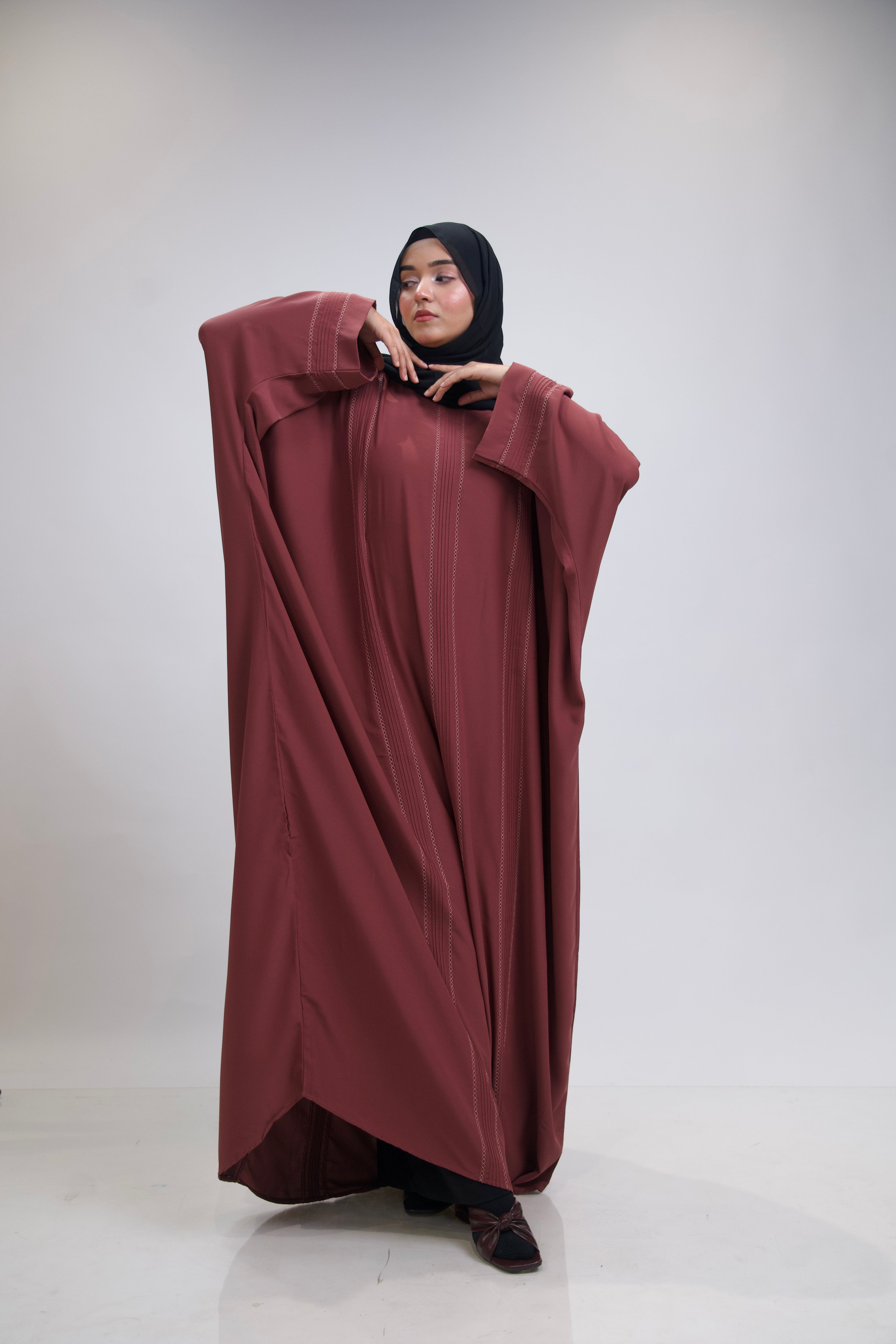 EMBROIDERED ABAYAH - Turkish Rose