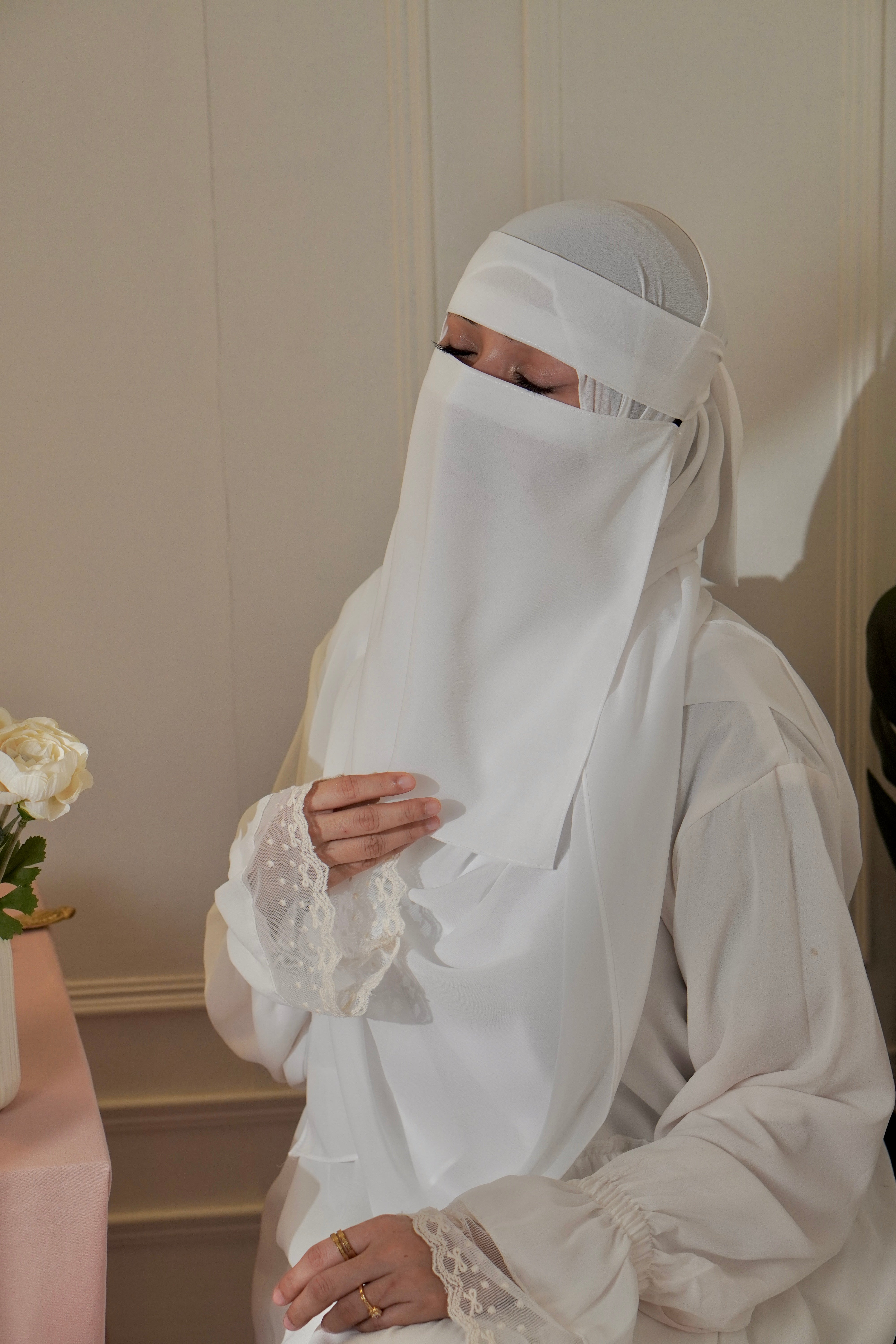 Matching Niqab Set - White