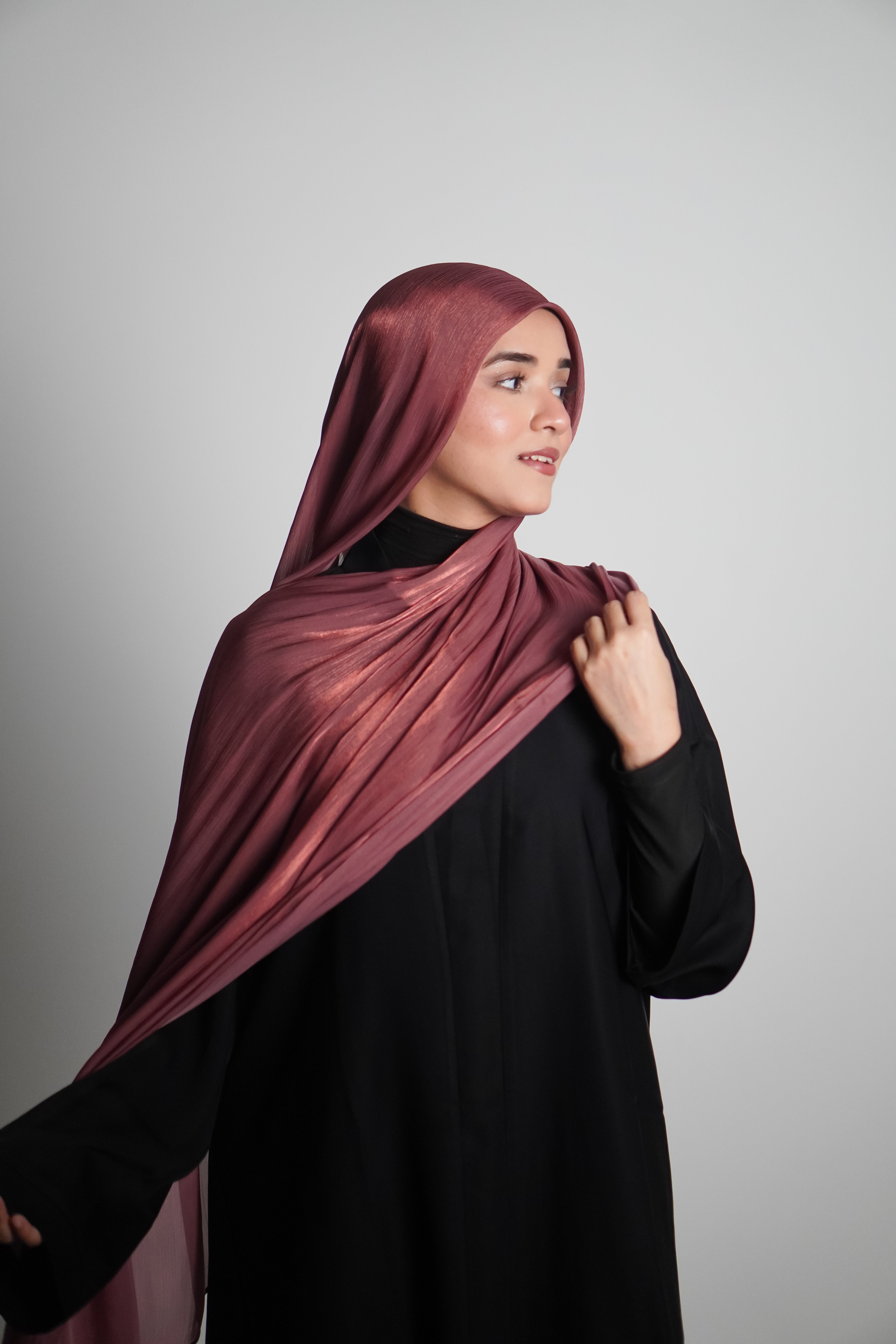 Premium Organza Hijab - Turkish Rose