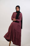 Feriha Ruffled Dress (Matte) - MAUVE