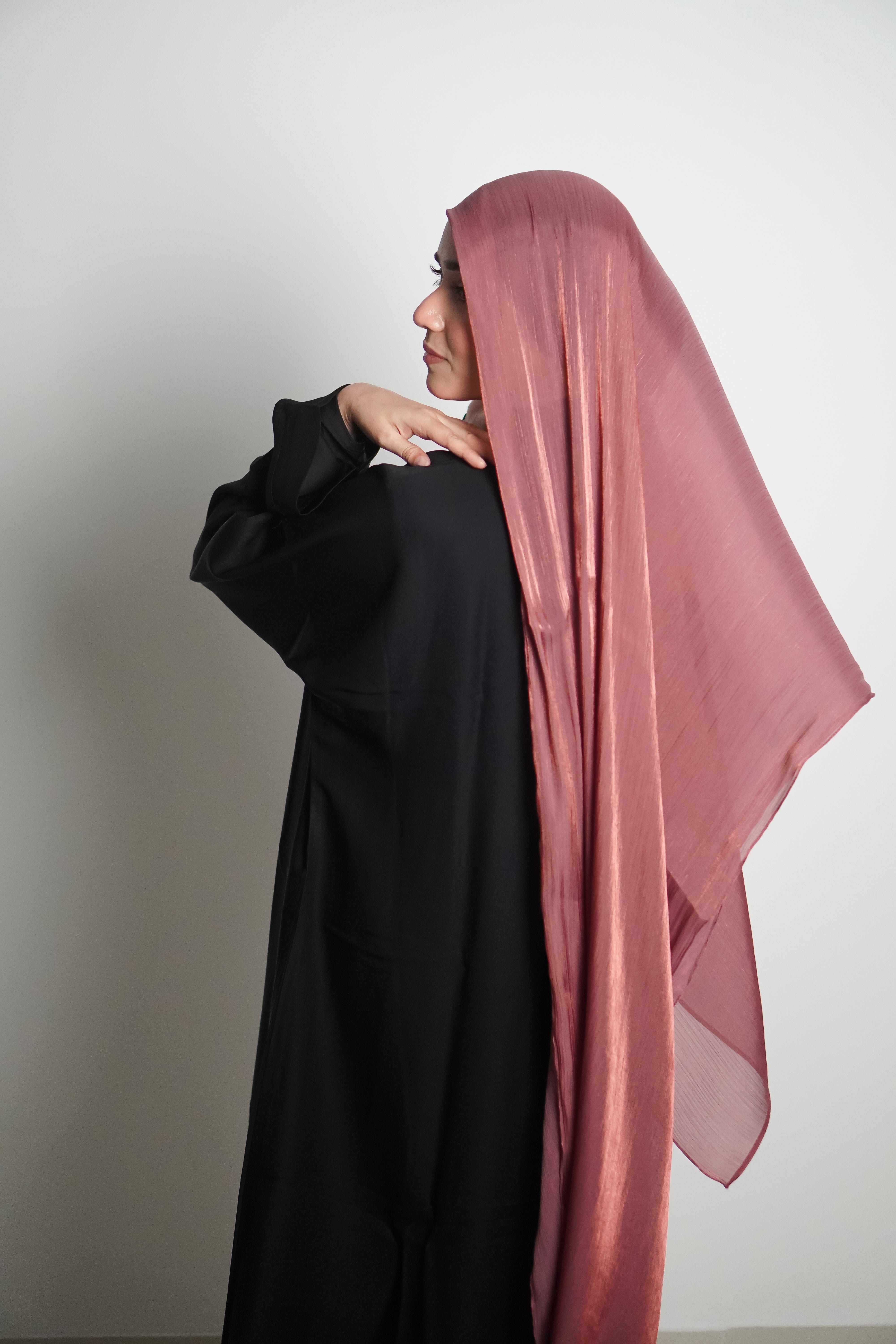 Premium Organza Hijab - Turkish Rose