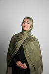 Premium Organza Hijab - Olive Green