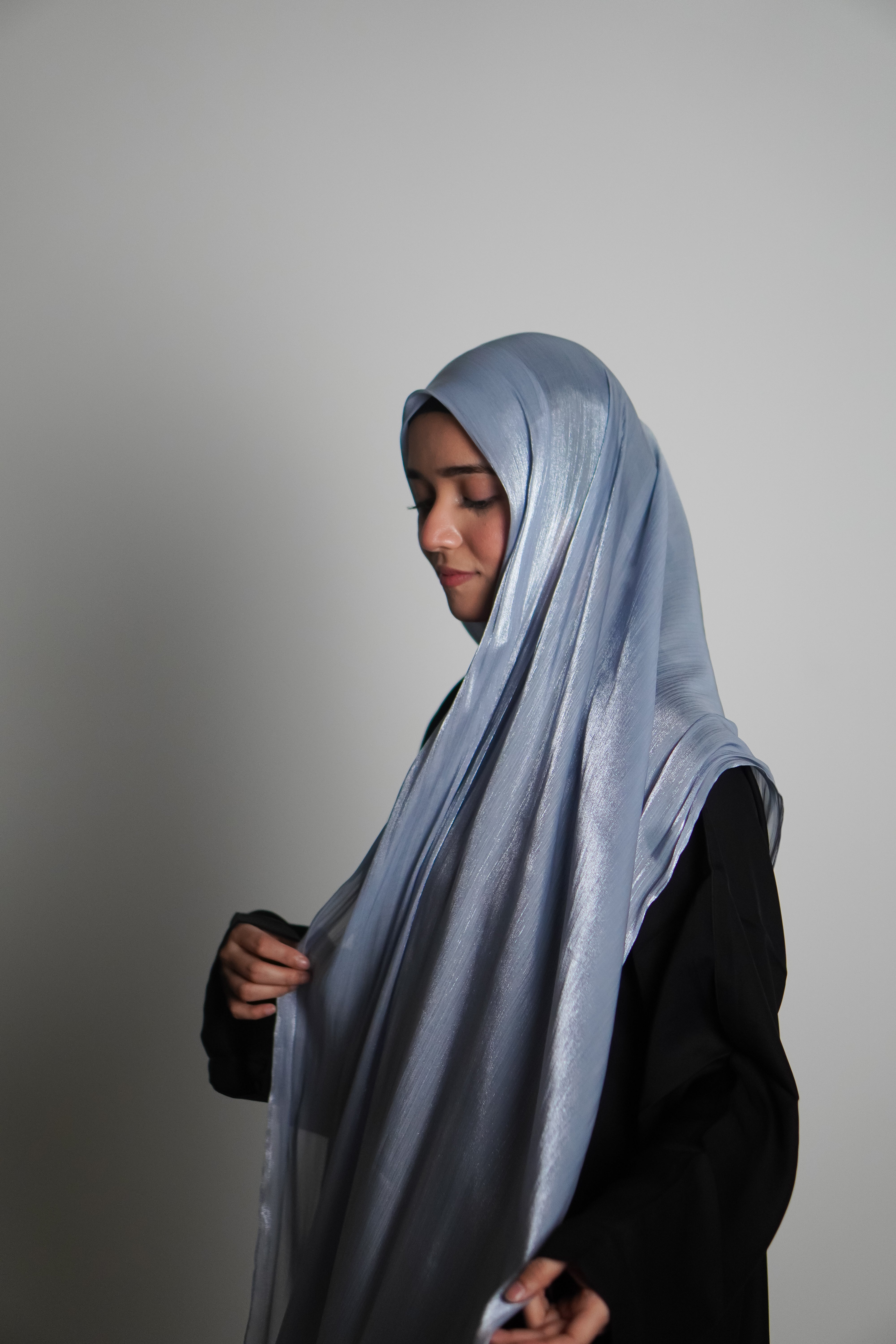 Premium Organza Hijab - Baby Blue