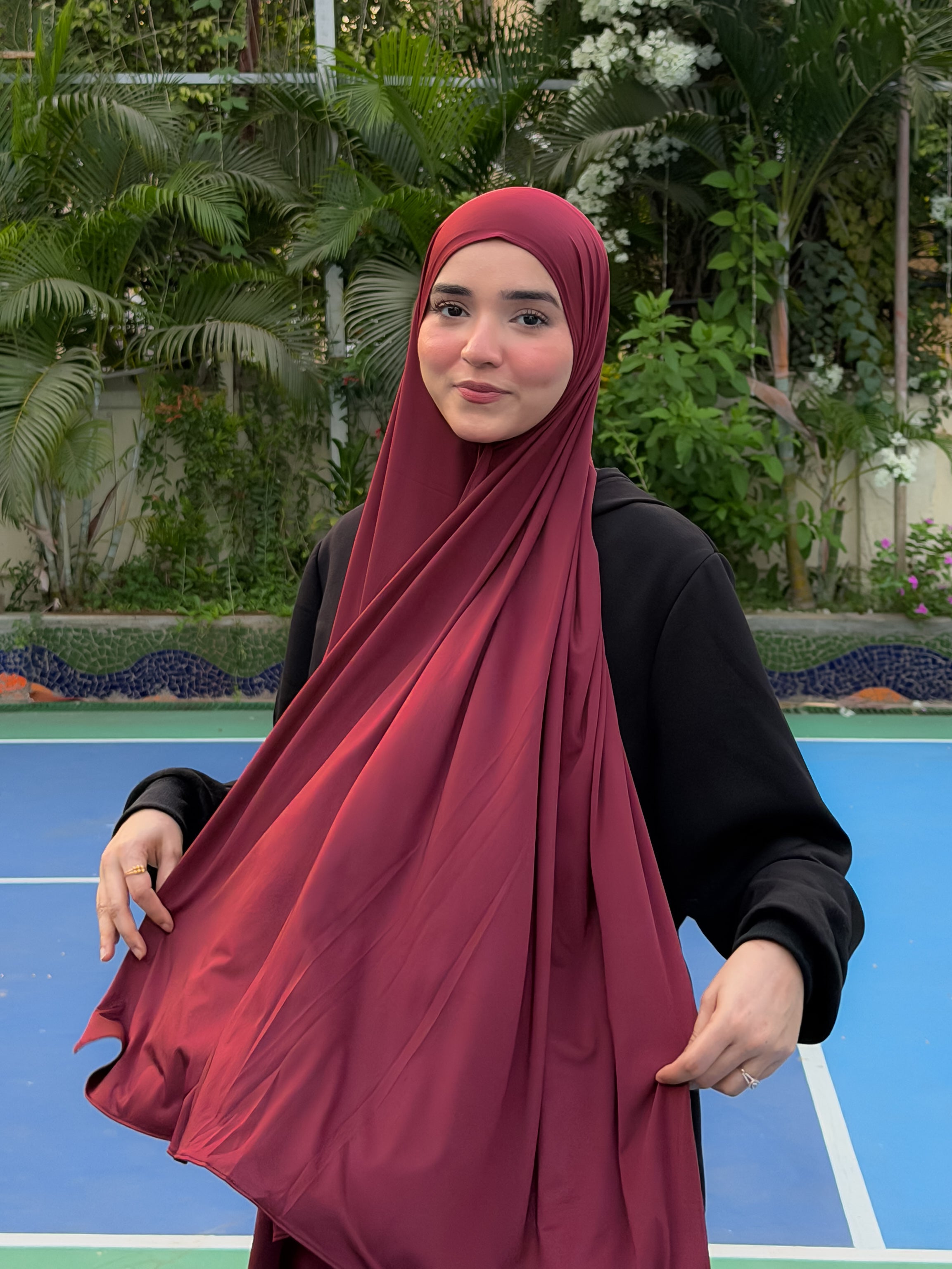 Premium Liquid Jersey - Cherry Noir