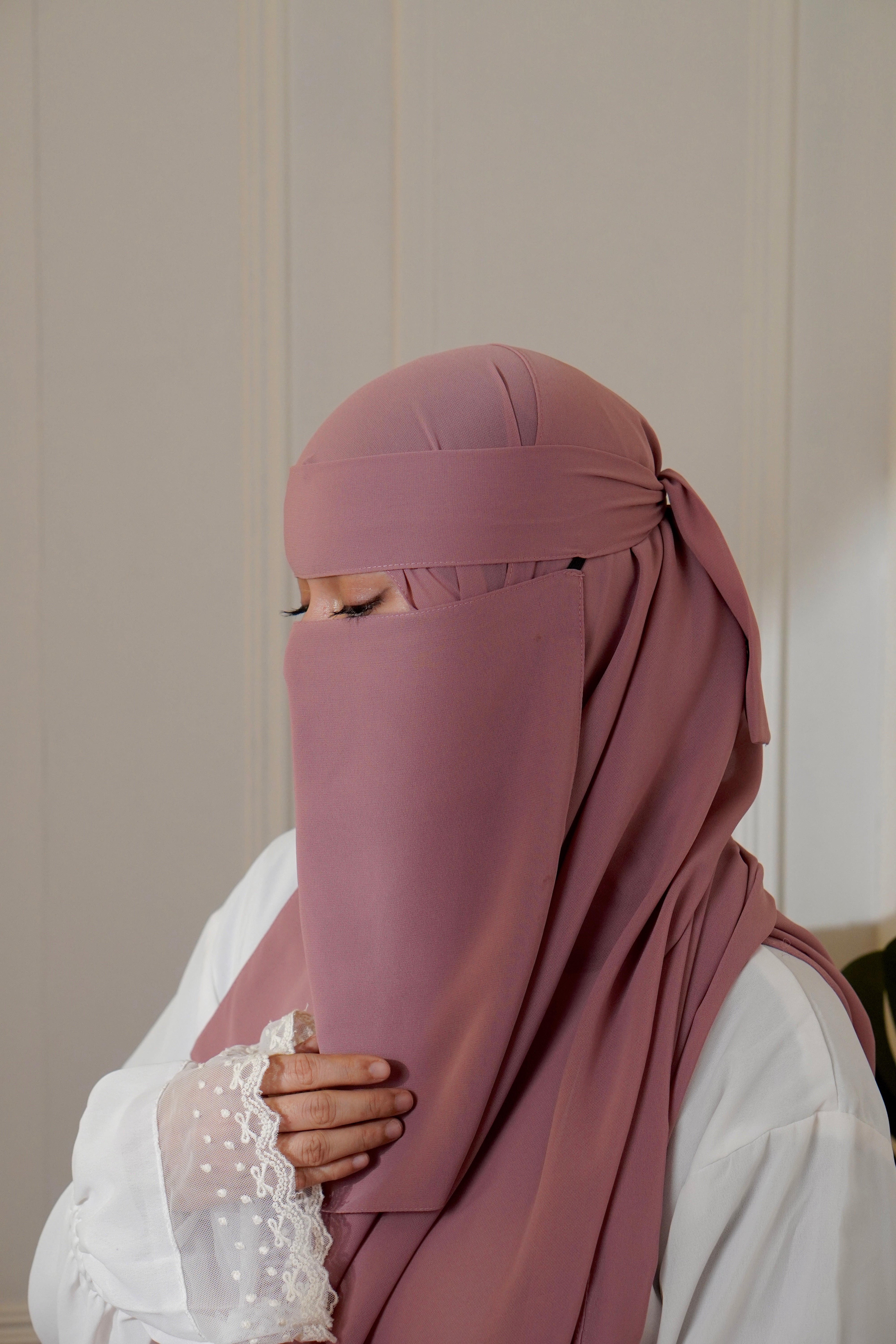 Matching Niqab Set - Rose Pink