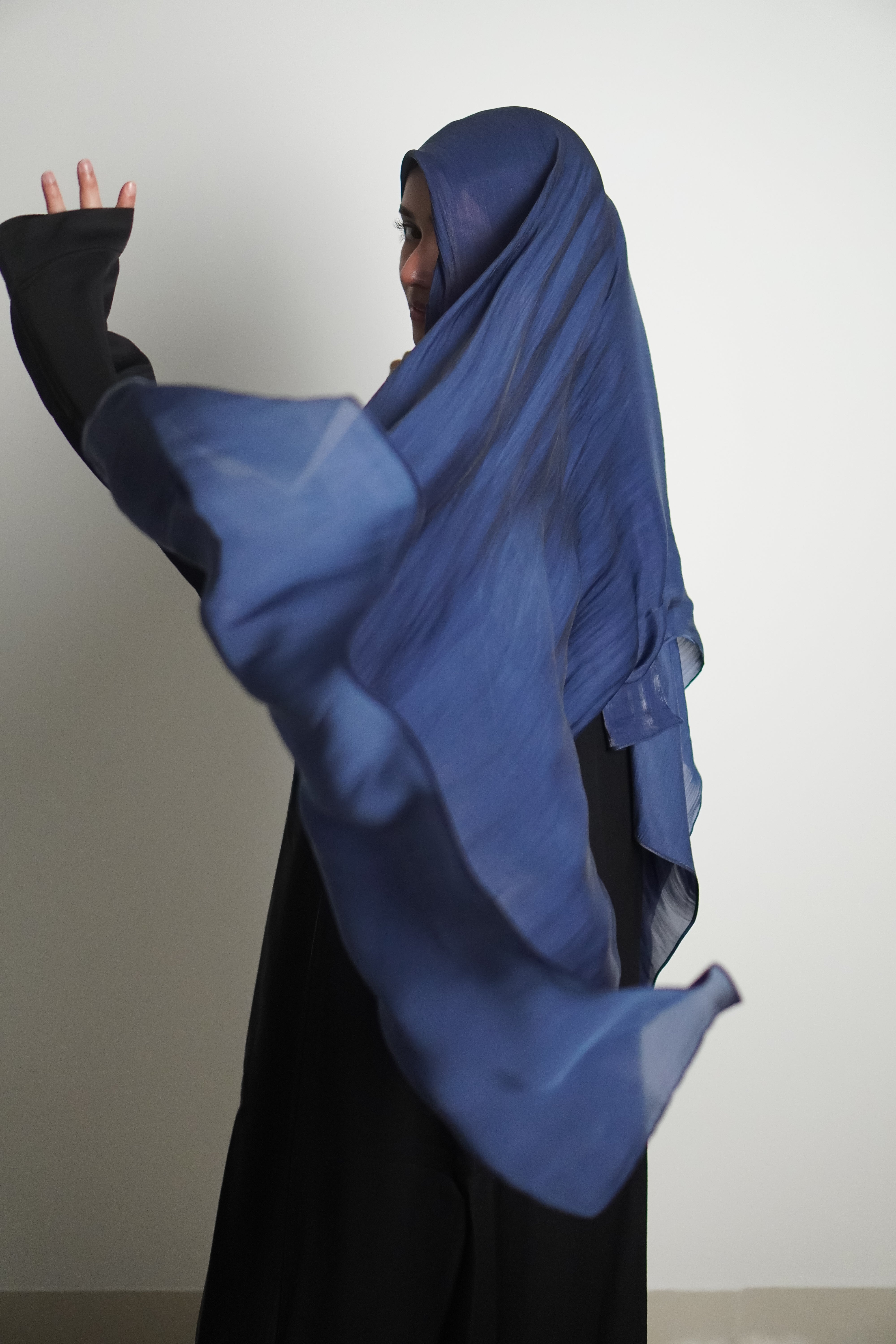 Premium Organza Hijab - Royal Blue