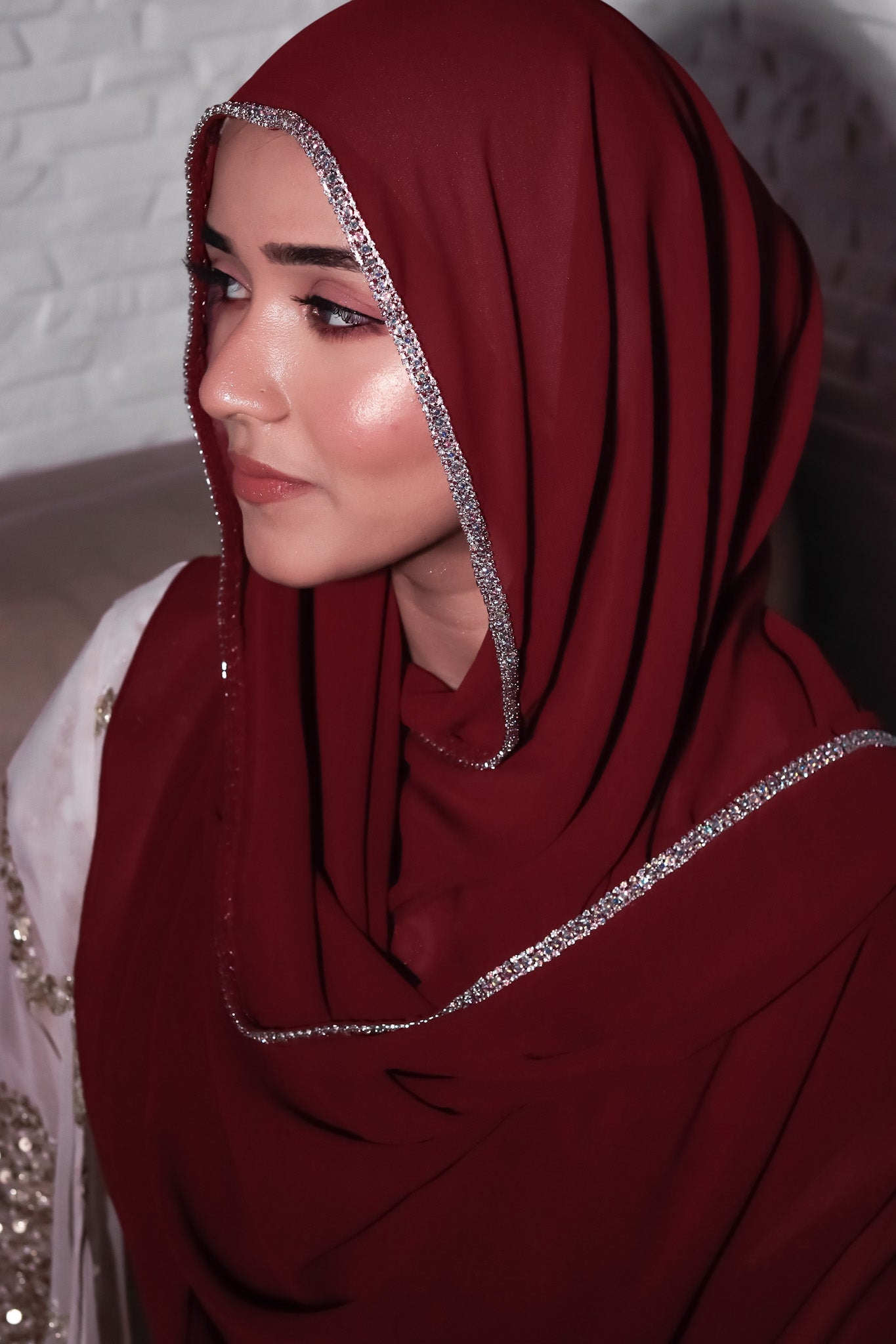 Crystal Hijab - Maroon