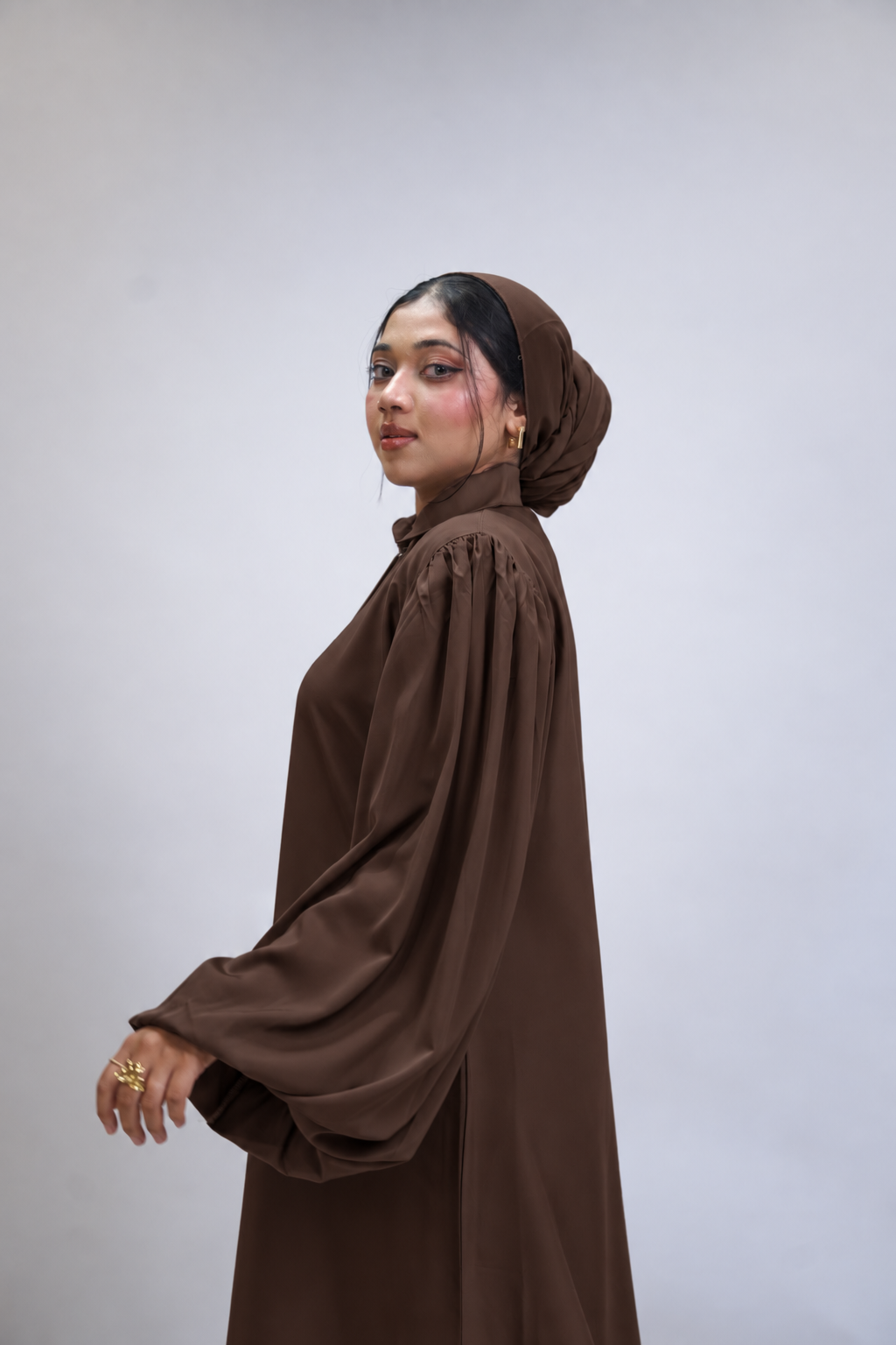 BALLOON SLEEVES ABAYAH - BROWN