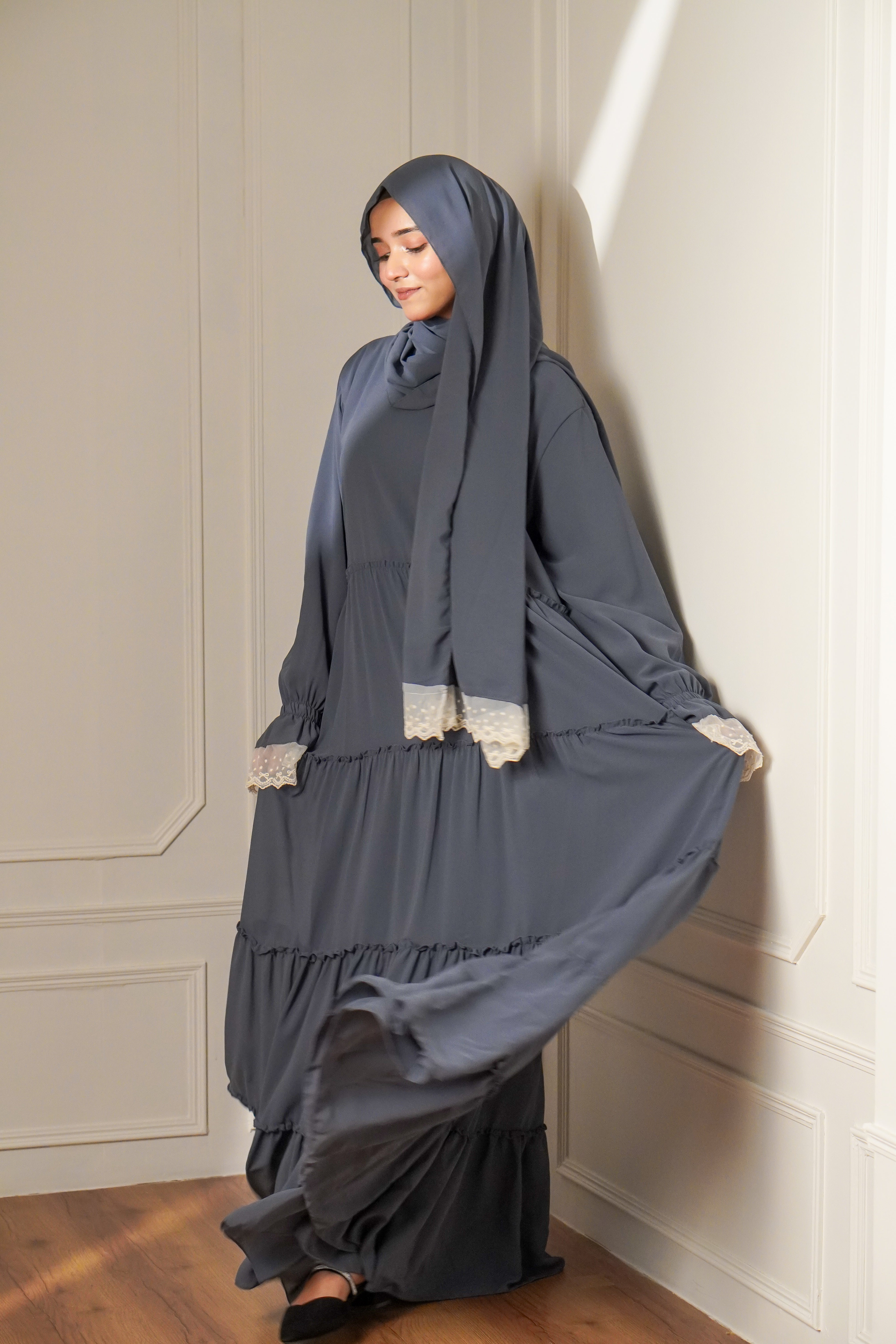Feriha 2.0 Ruffled Dress - ASH GRAY