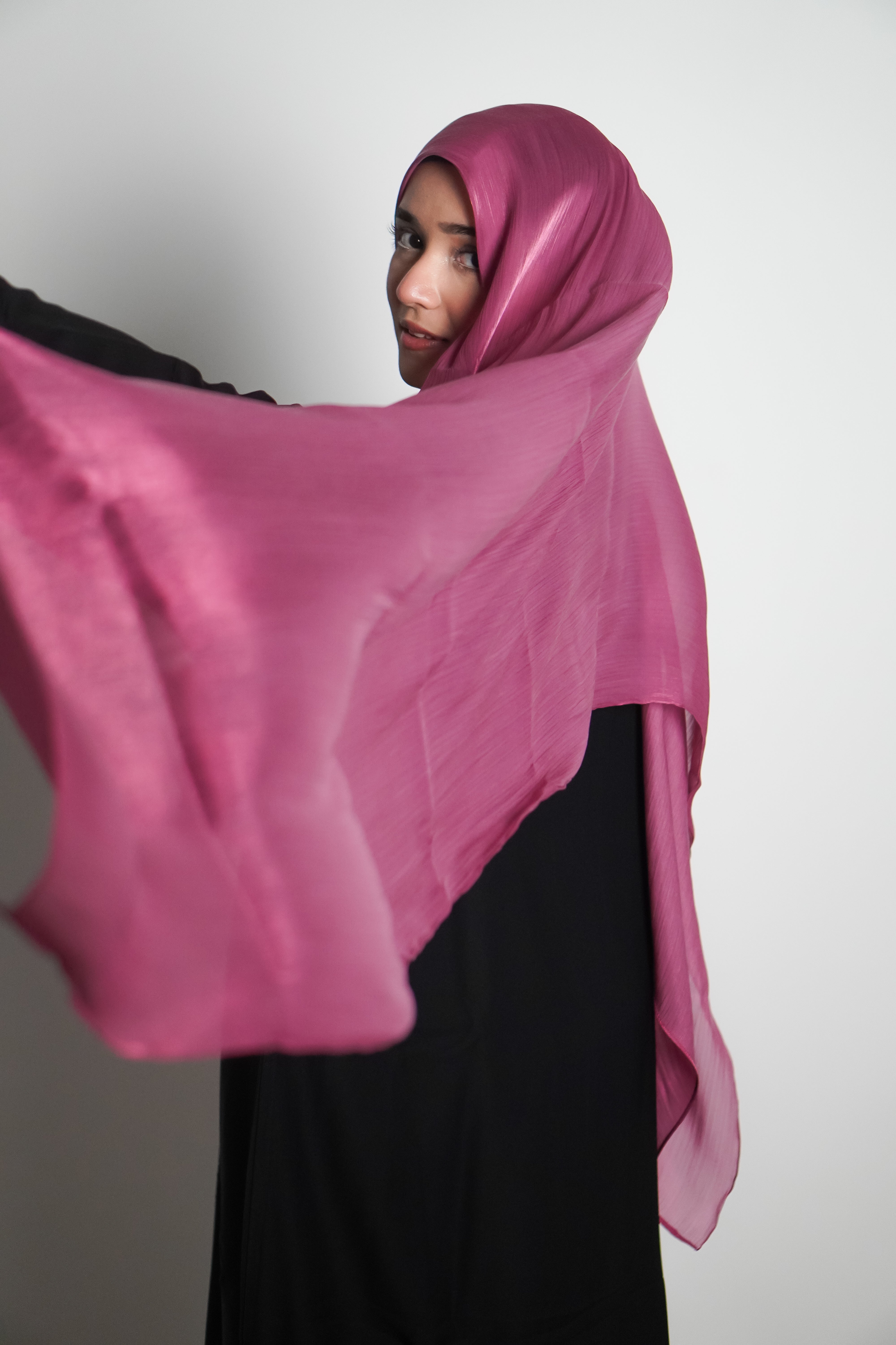 Premium Organza Hijab - Rose Pink
