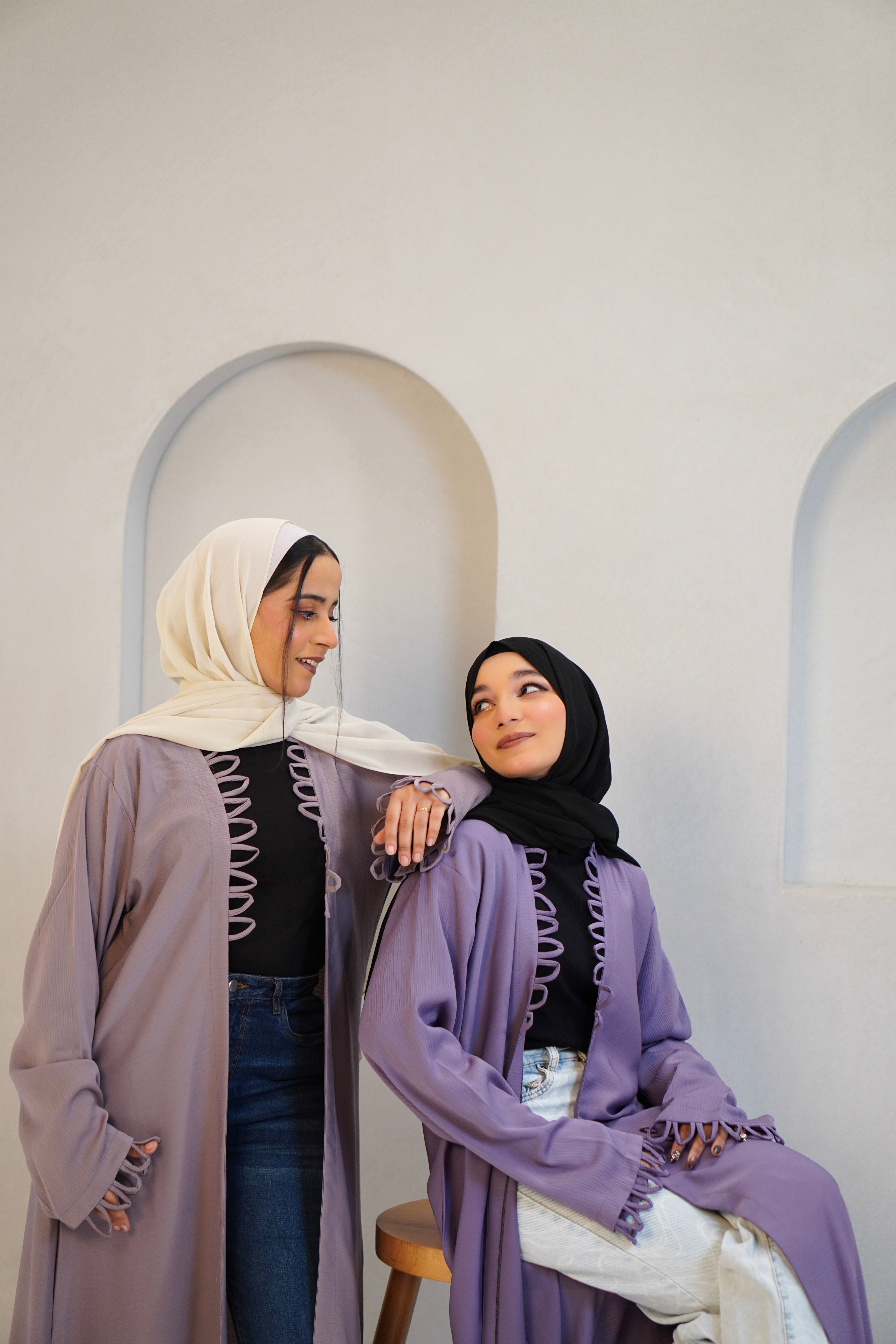 Tie Knot Shrug Abayah - Lavender