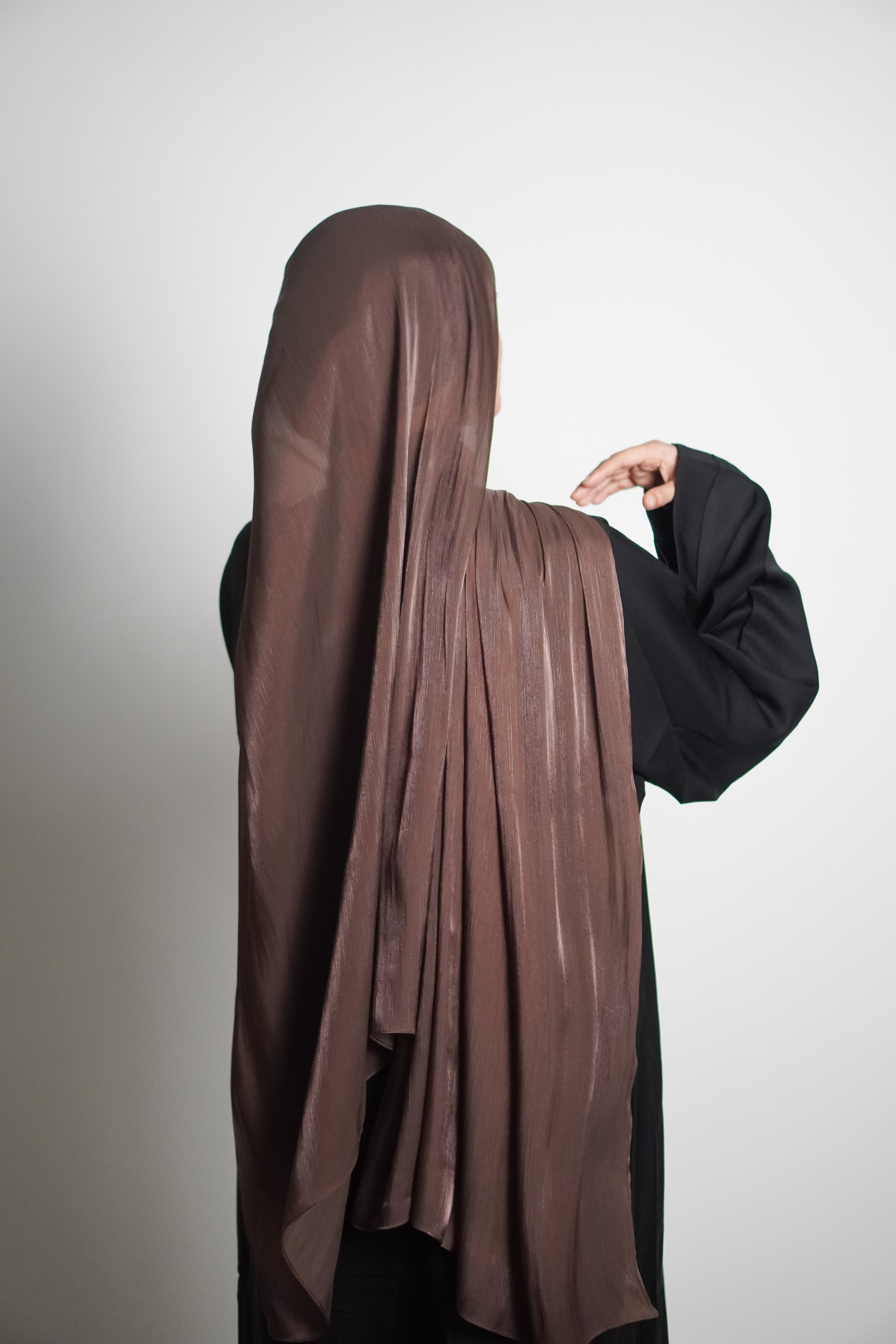 Premium Organza Hijab - Cocoa Brown