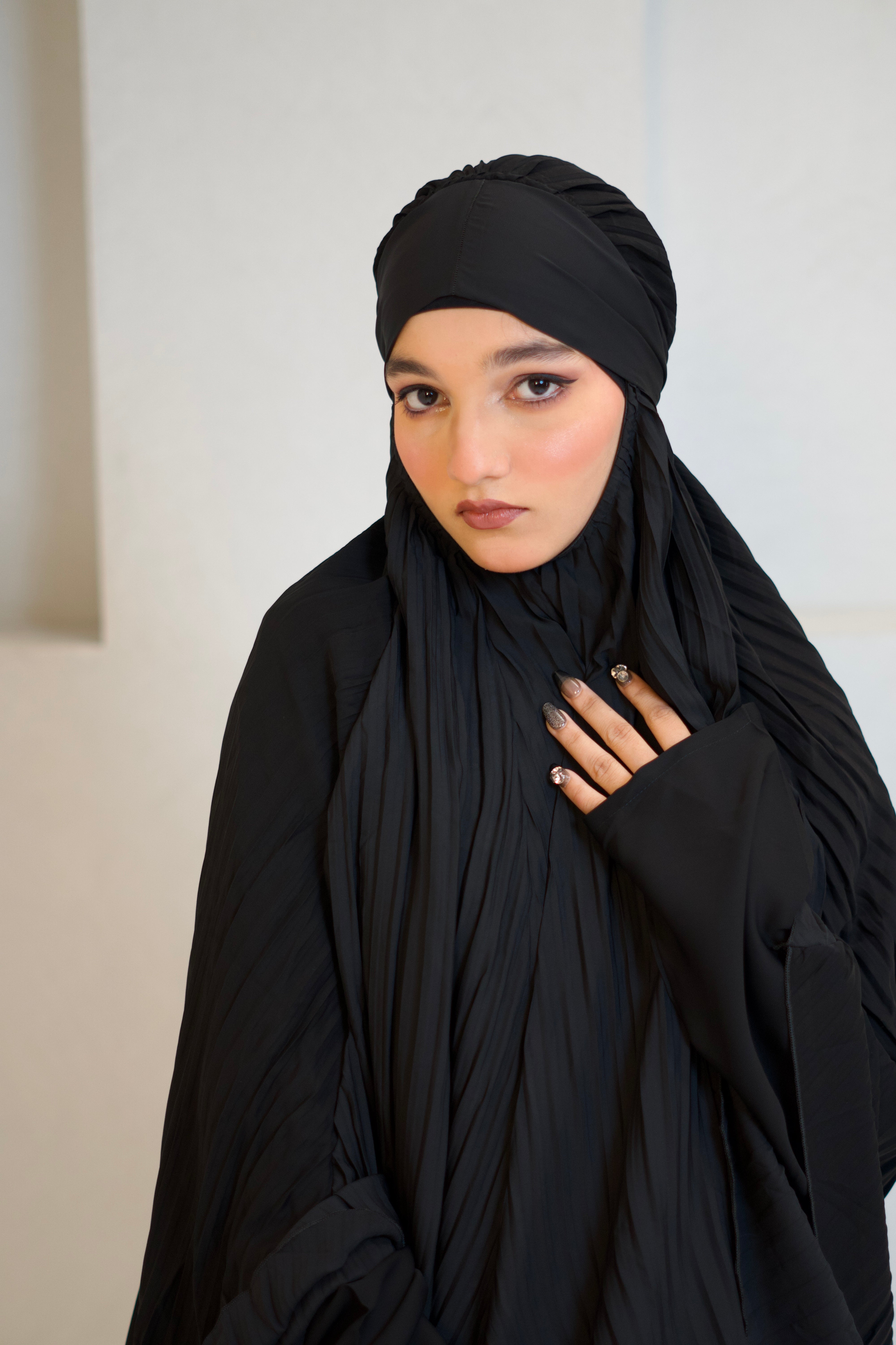 PLEATED KHIMAR SET