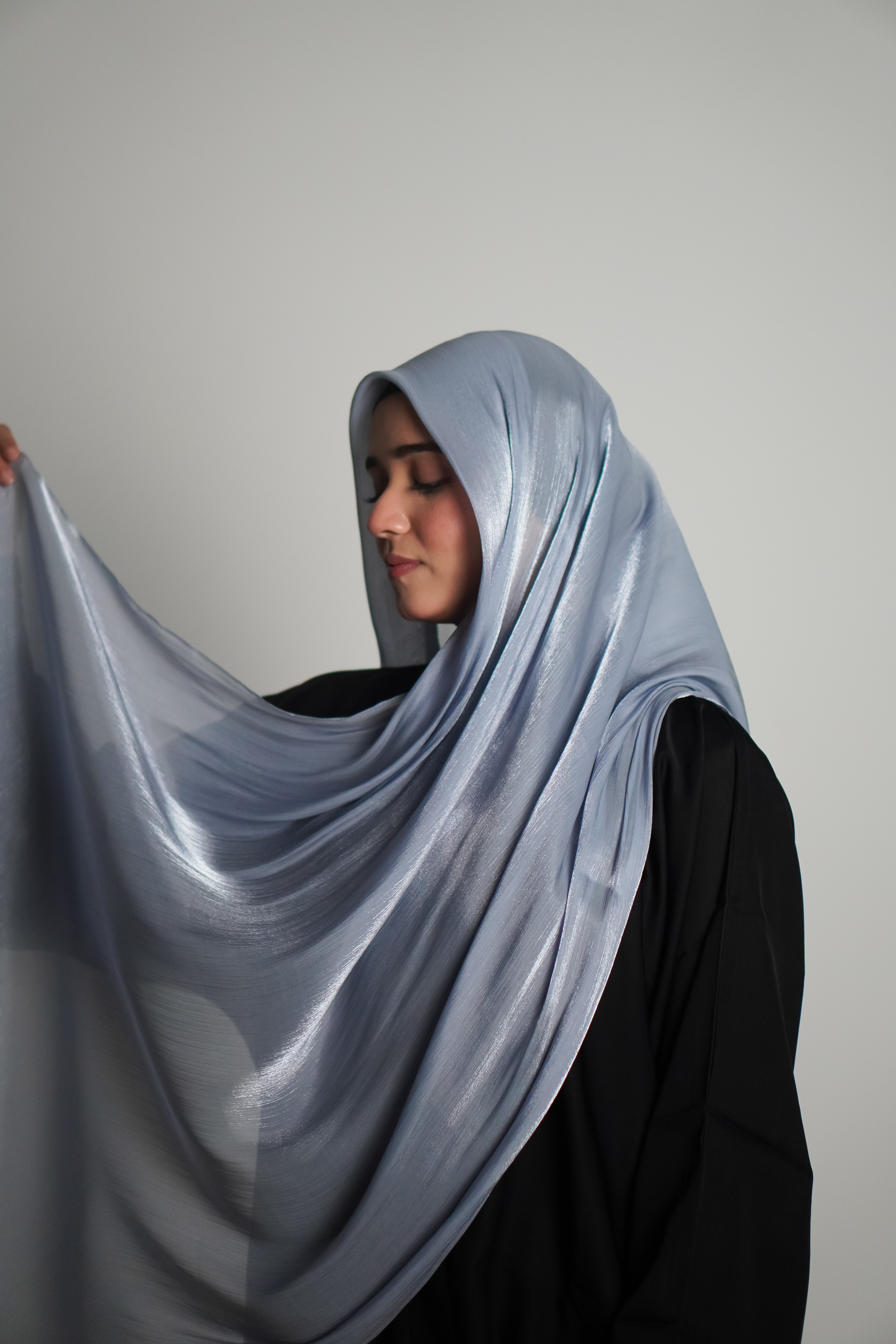 Premium Organza Hijab - Baby Blue