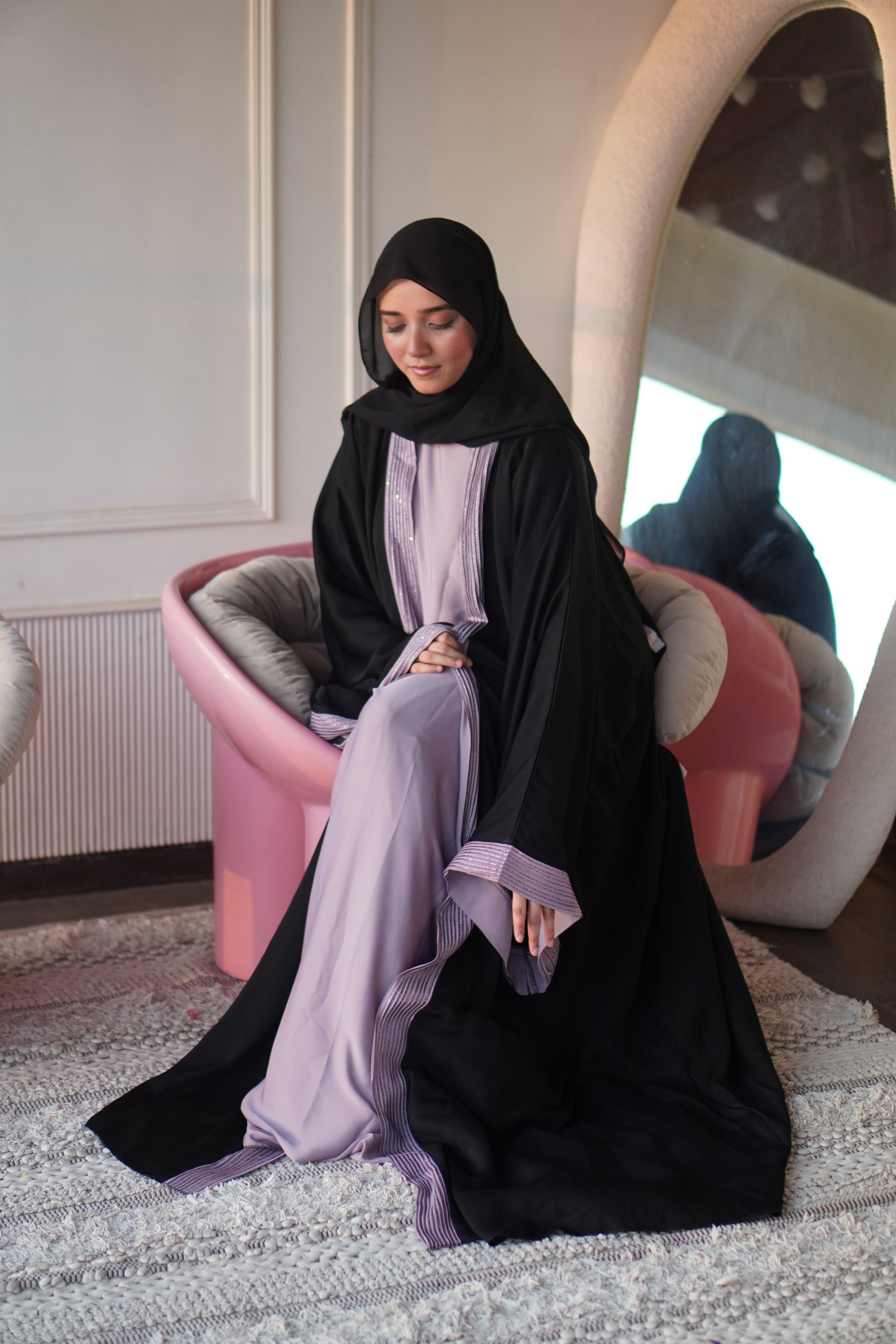 Rayah Pink Stone Abayah