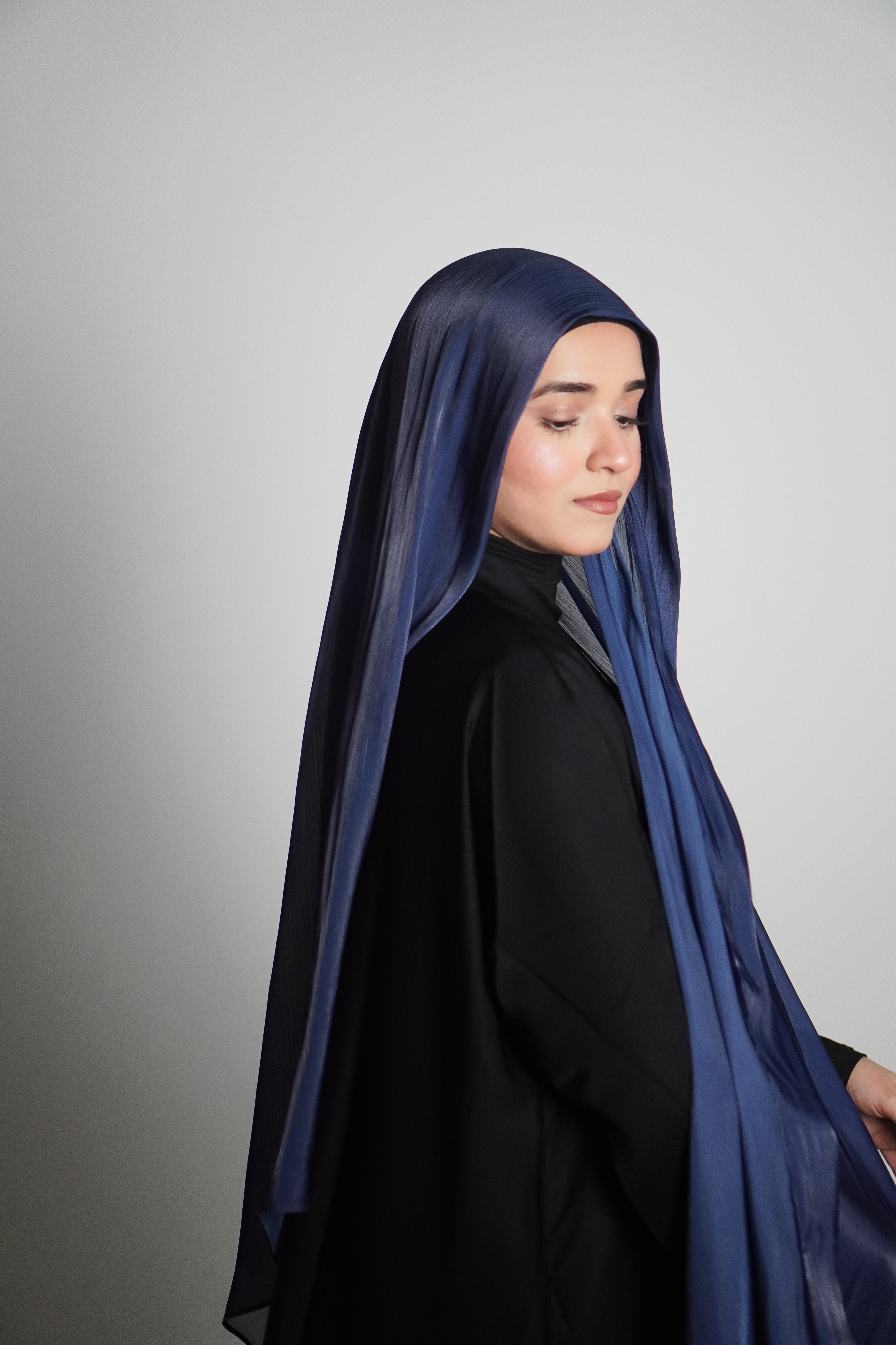 Premium Organza Hijab - Royal Blue