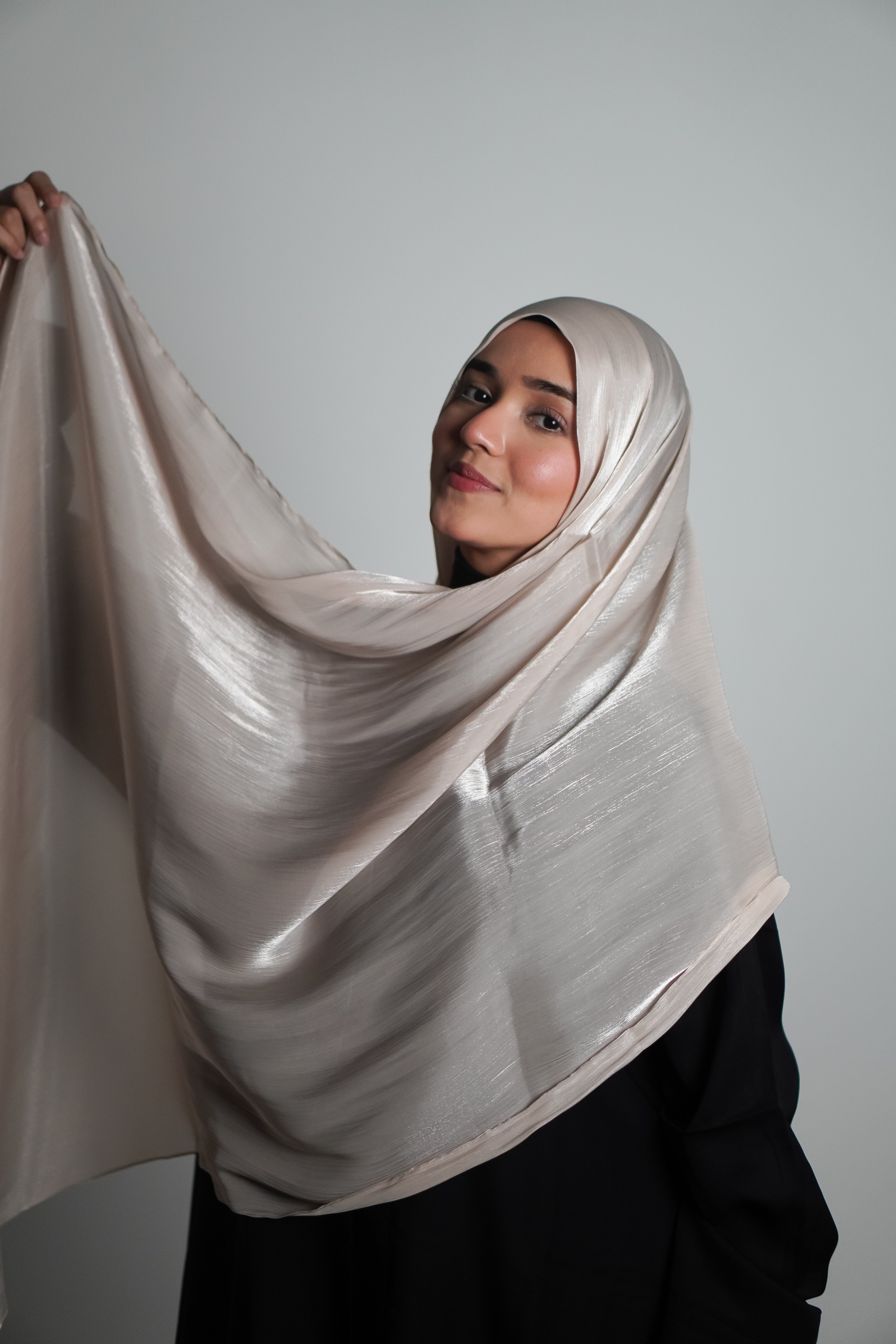 Premium Organza Hijab - Cremè Gold